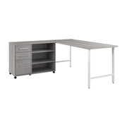 Bush Business Furniture Hustle 72W x 30D Computer Desk and Storage Cabinet with Drawers and Shelves in Platinum Gray - 71.02" Width x 29.37" Depth x 30.07" Height