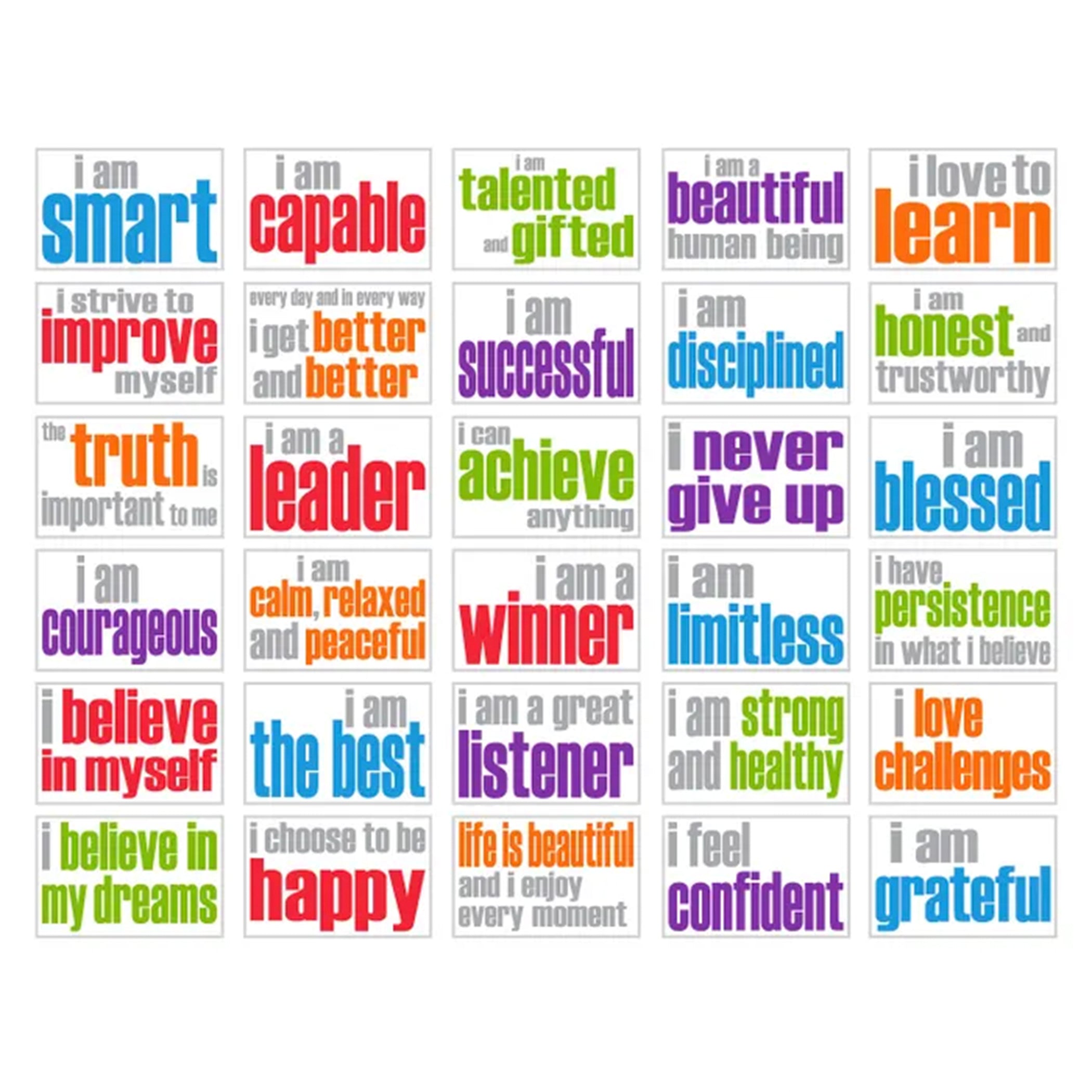 Card Stock Posters, Set of 30, English