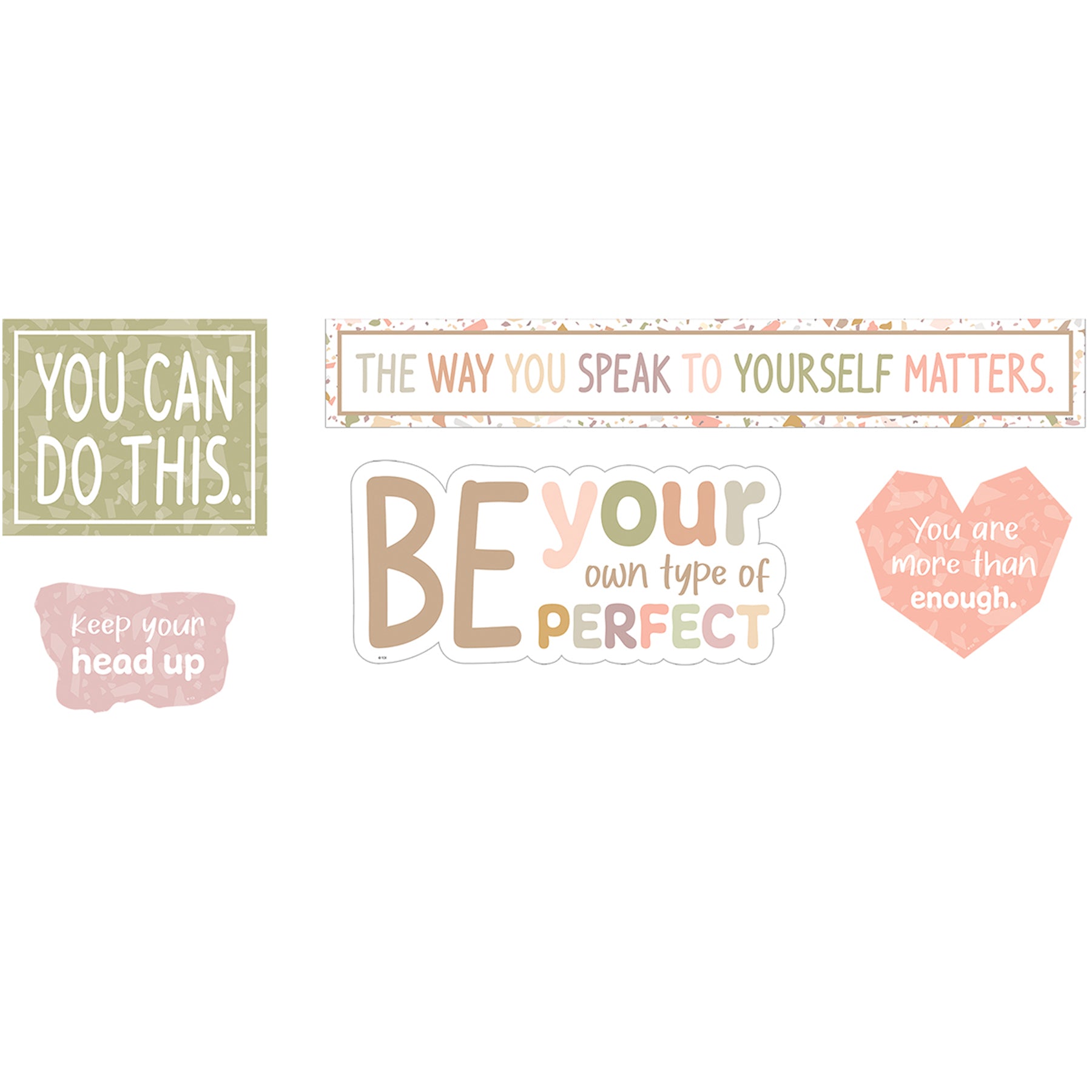 Terrazzo Tones Mini Bulletin Board Set, 18 Pieces