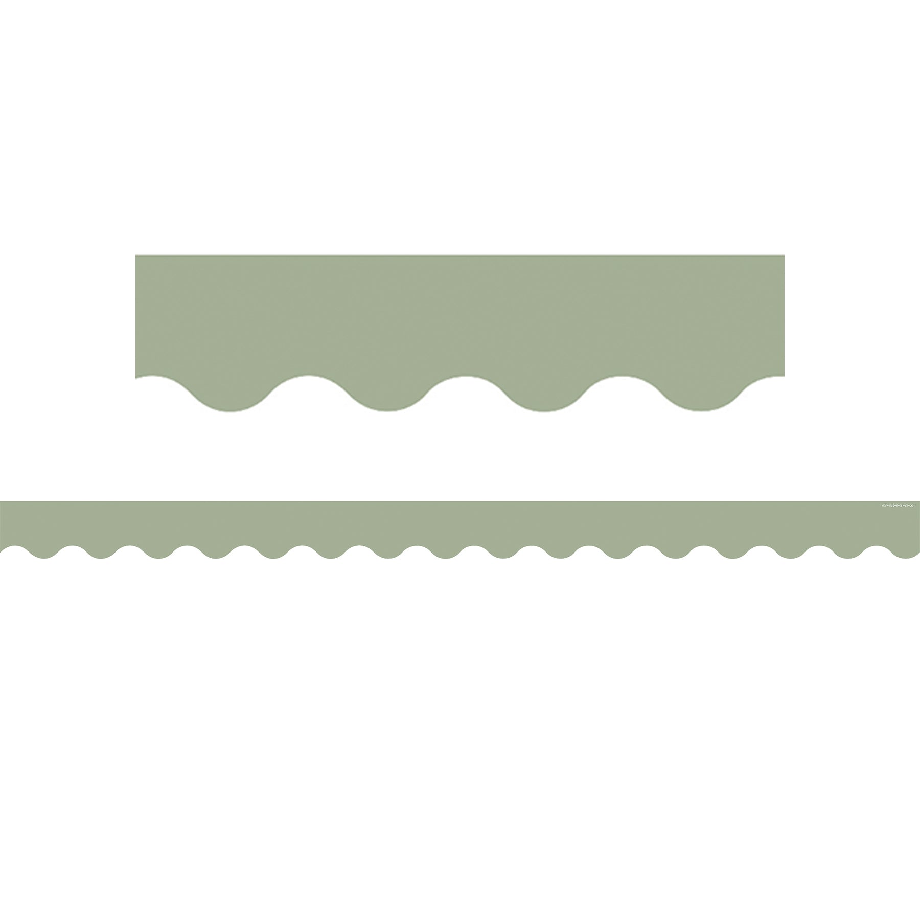 Sage Green Scalloped Border Trim, 35 Feet