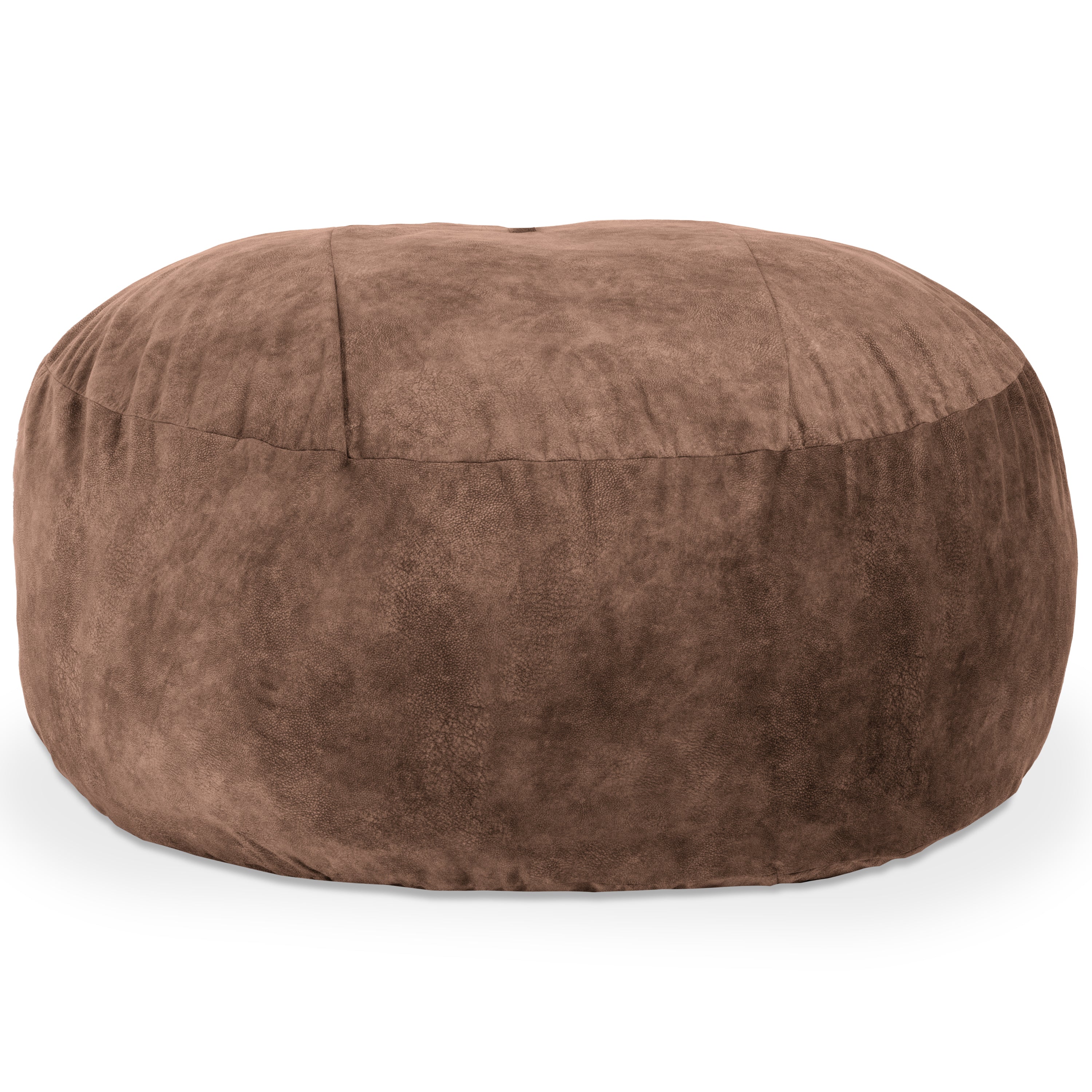 Jaxx Saxx 6 Foot Giant Bean Bag Chair - Padded Microvelvet, Chestnut