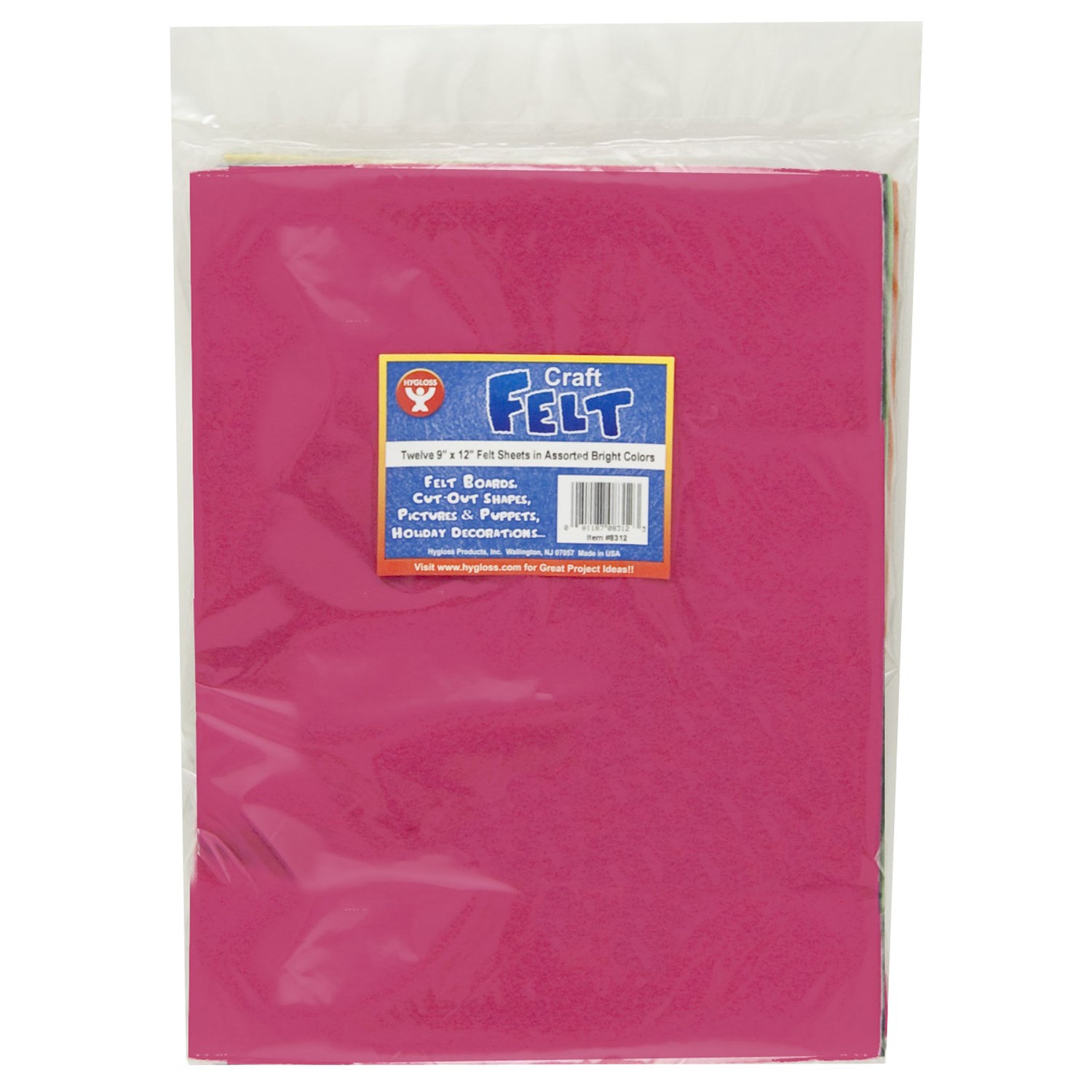 Felt Pack - 12 shts, 9"x12" assorted
