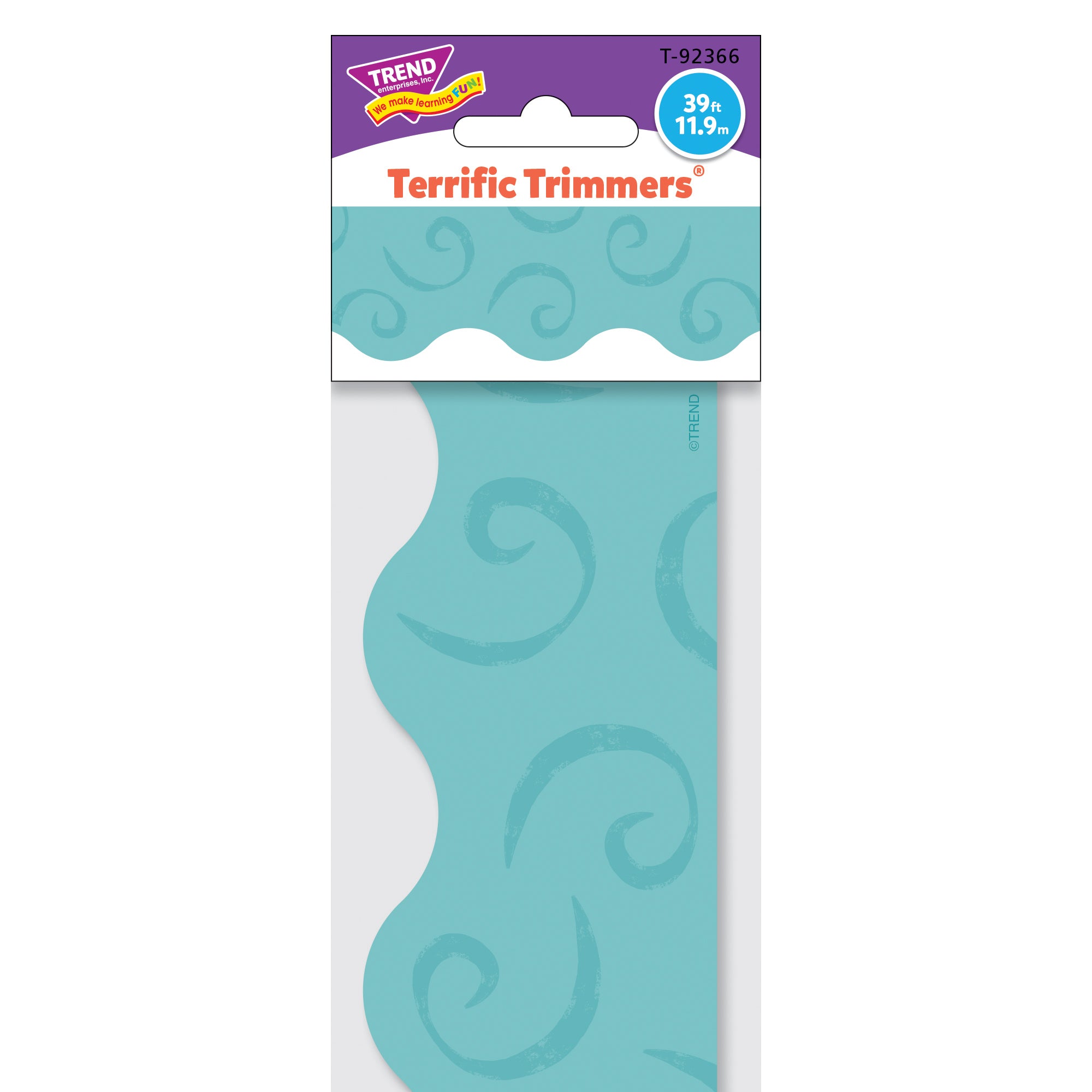 Teal Swirls Terrific Trimmers®, 39 Feet
