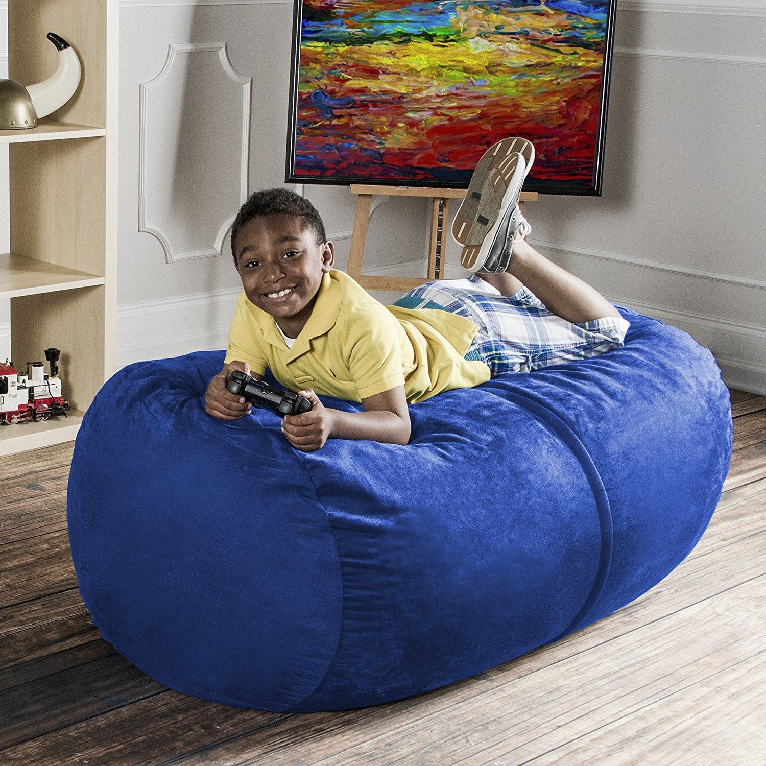Jaxx Sofa Saxx 4-foot Bean Bag Lounger, Blueberry