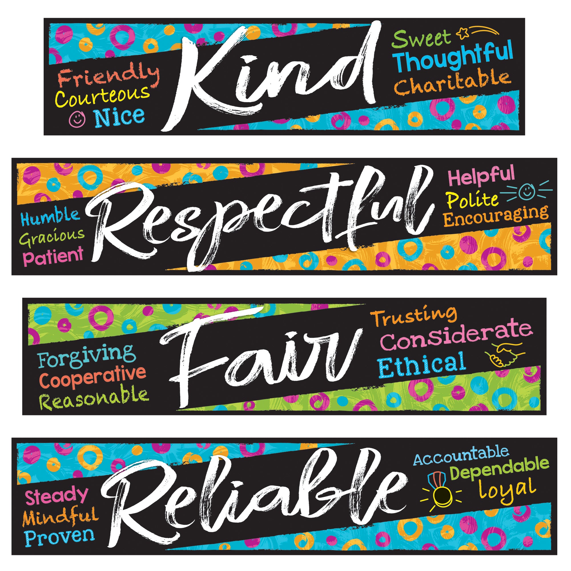 Color Harmony Character Traits Mini Bulletin Board Set