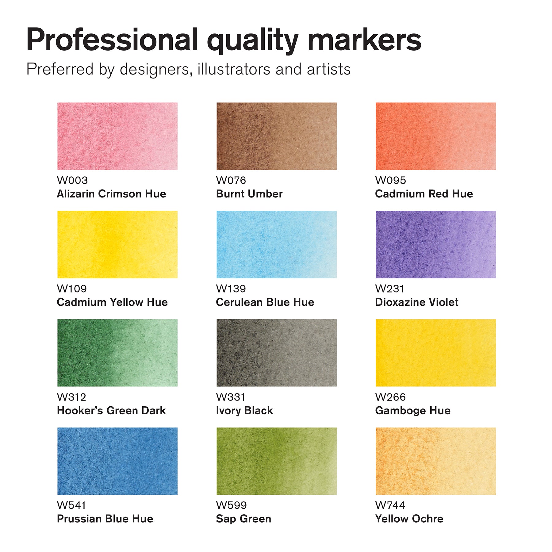 WN ProMarker Watercolour 12 Basic Tones
