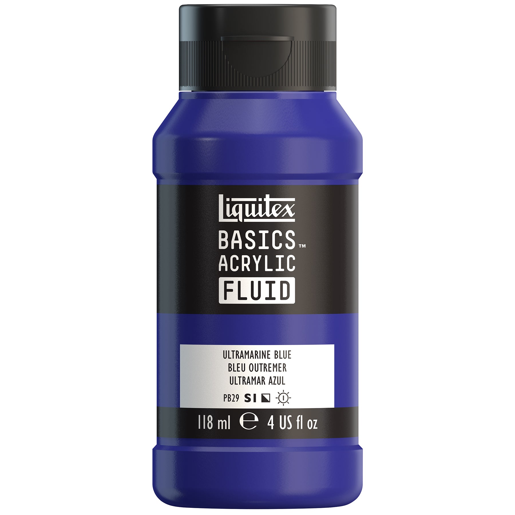 LQ BASICS Acrylic Fluid 118ml Bottle -  Ultramarine Blue