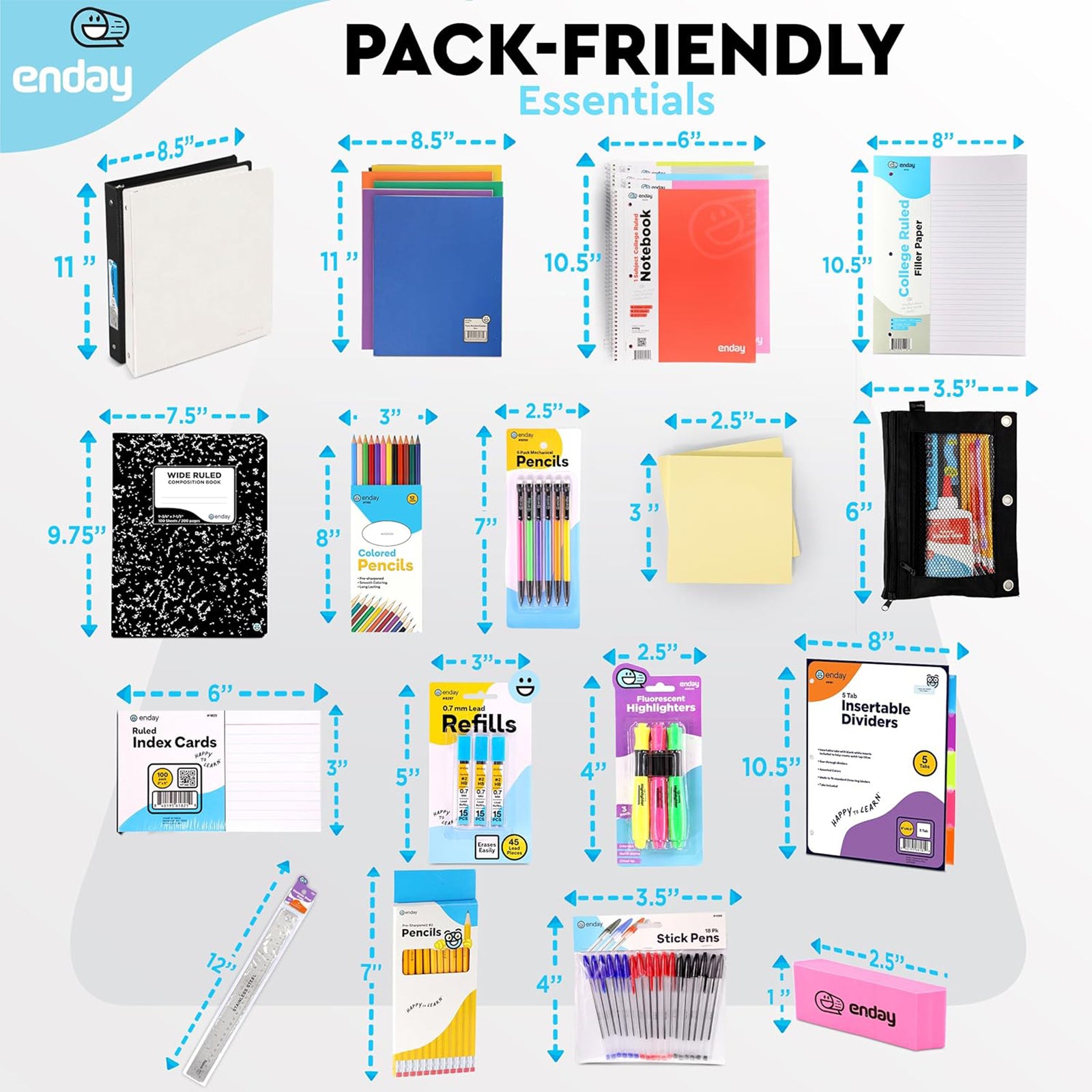 School Supply Box, 105-Piece Kit