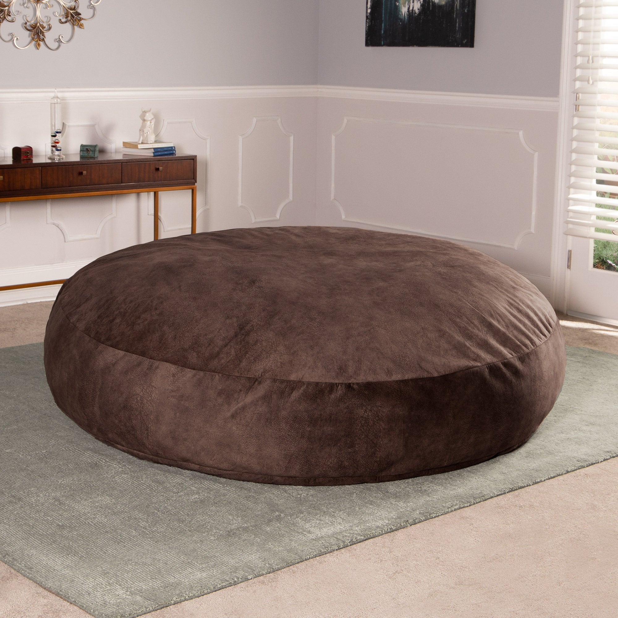 Jaxx 6 Foot Cocoon - 2-in-1 Convertible Bean Bag Bed & Large Bean Bag Chair for Adults, Chestnut
