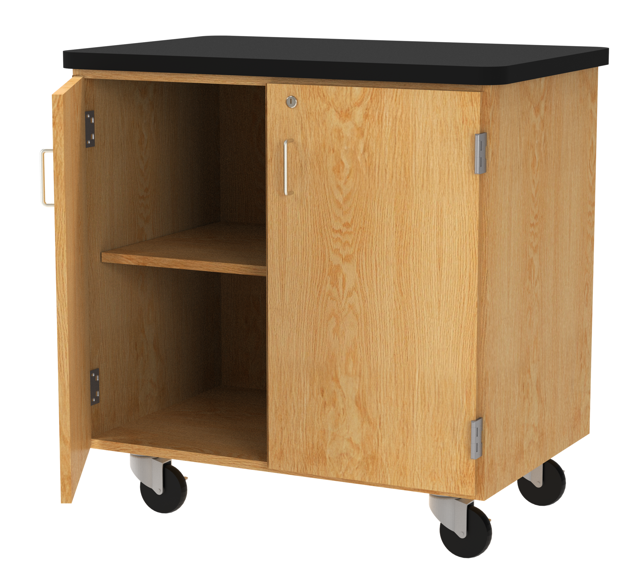 Access Touchdown Mobile Storage Cabinet - Red Oak, 36"W x 24"D x 36"H