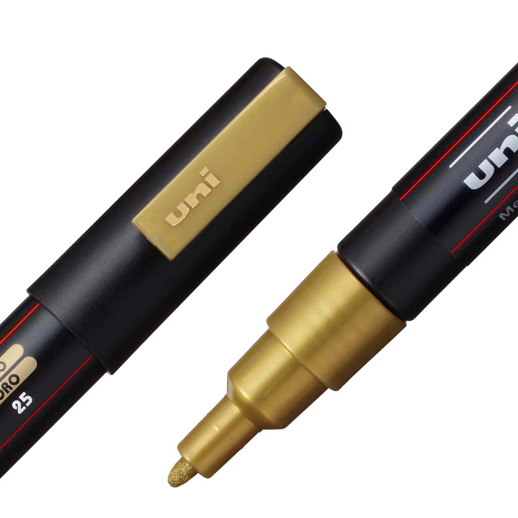 uni® POSCA PC-3M Water-Based Paint Markers, Reversible Fine Tip (0.9-1.3mm), Gold