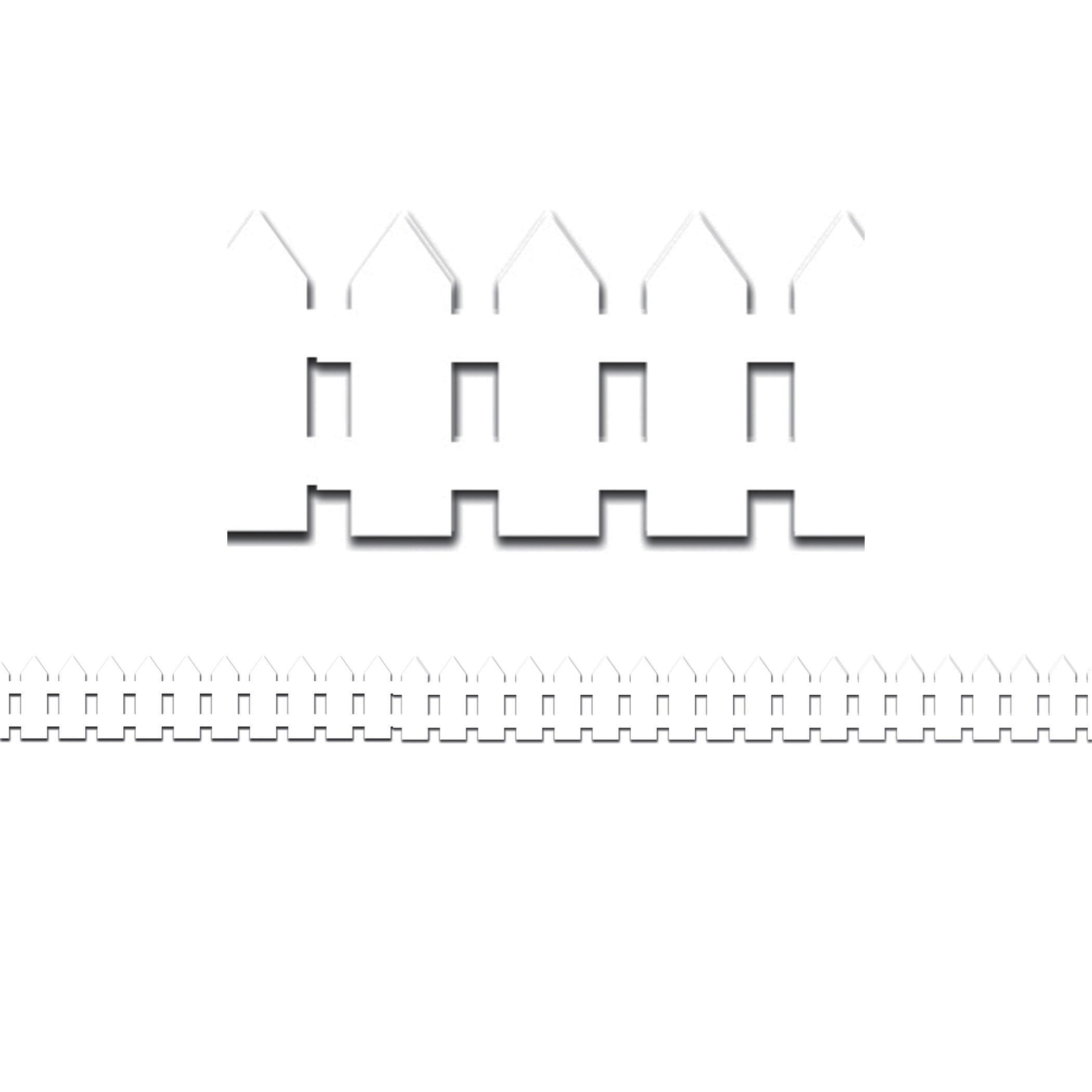 Border - 12 Strips Ea. 3.5"x36" - White Fence Die-Cut