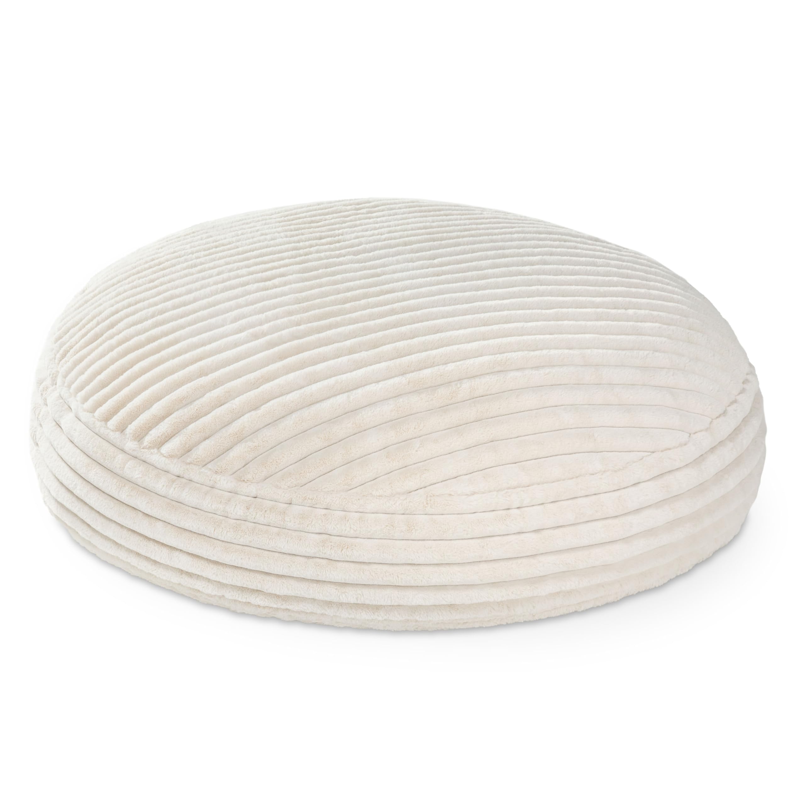 Jaxx Cocoon Bean Bag Bed for Adults - 2-in-1 Giant Bean Bag Sleeper and Convertible Lounger - Made in the USA - 7 Foot, Mondo Fur Ivory