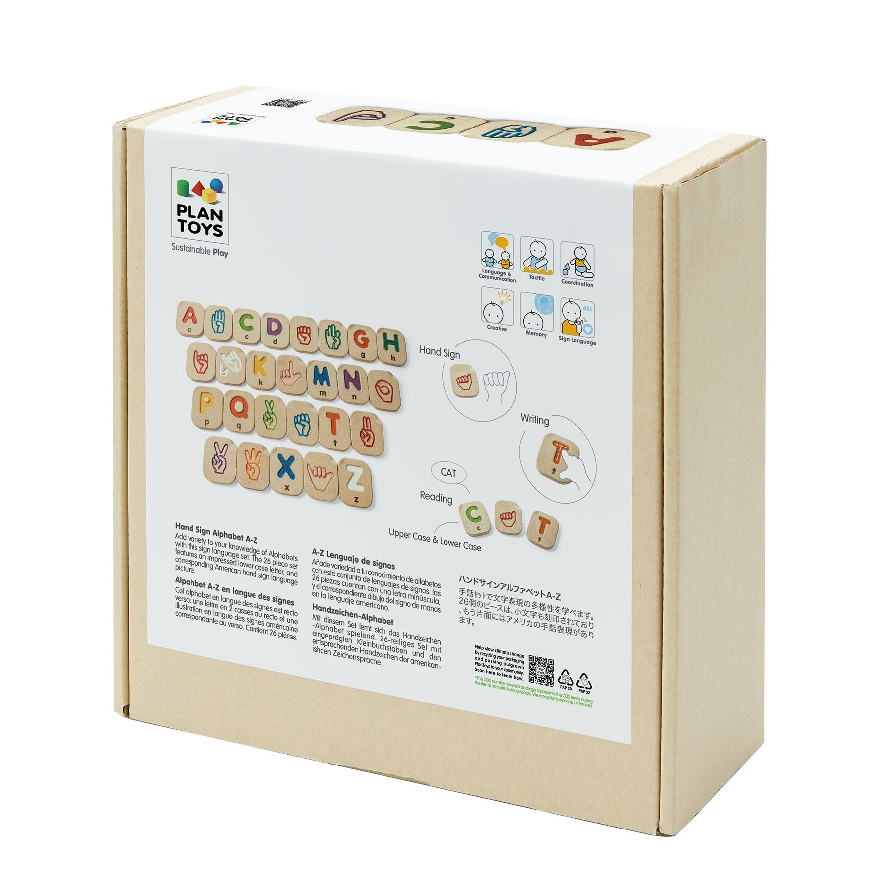 Wooden Hand Sign Alphabet A-Z Tiles