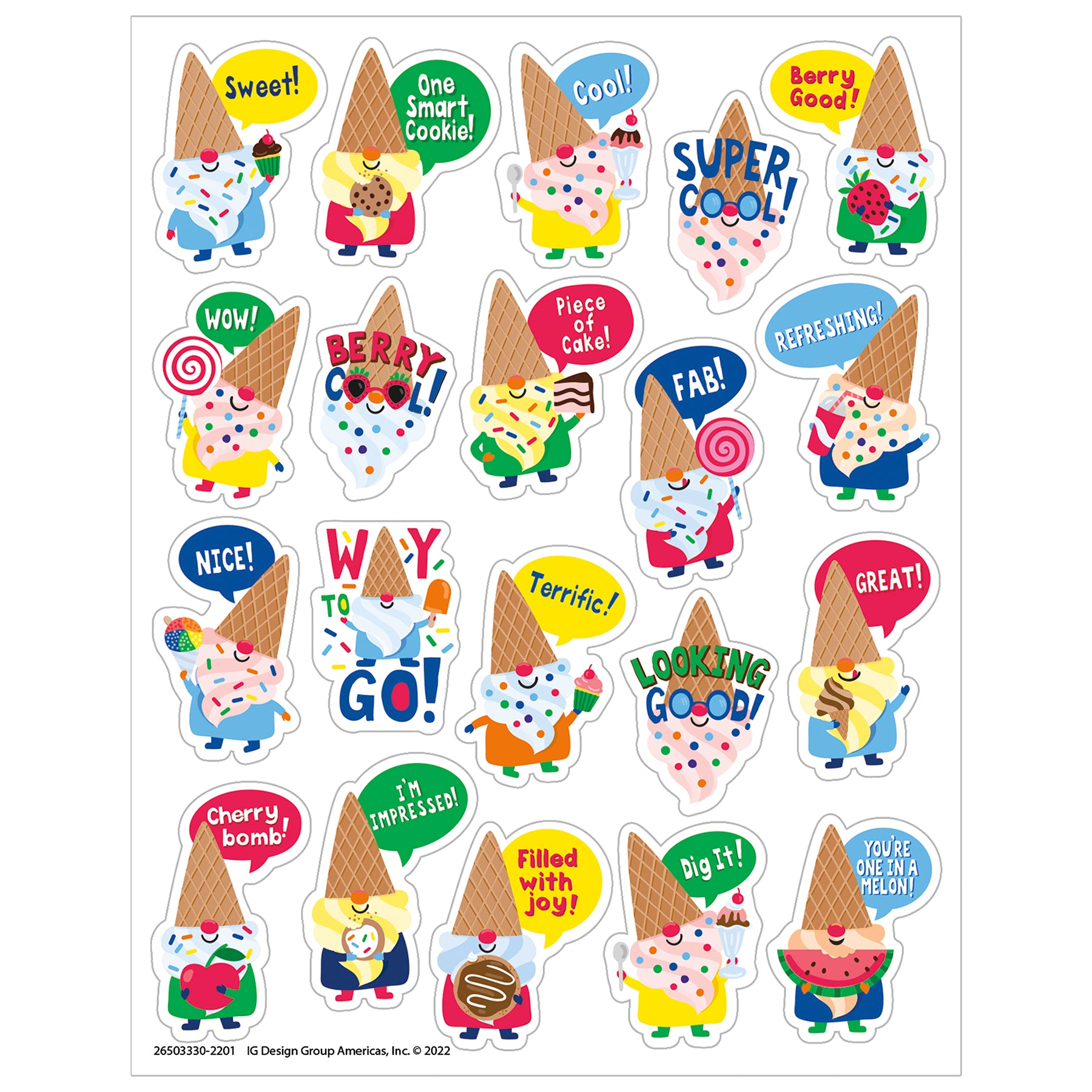 Dessert Gnomes Candy Scented Stickers, Pack of 80