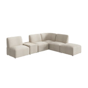 Bush Business Furniture Assemble Modular 5 Seater L Shaped Sectional with Charging Station in Oat Fabric - 100.6" Width x 89.76" Depth x 29.92" Height