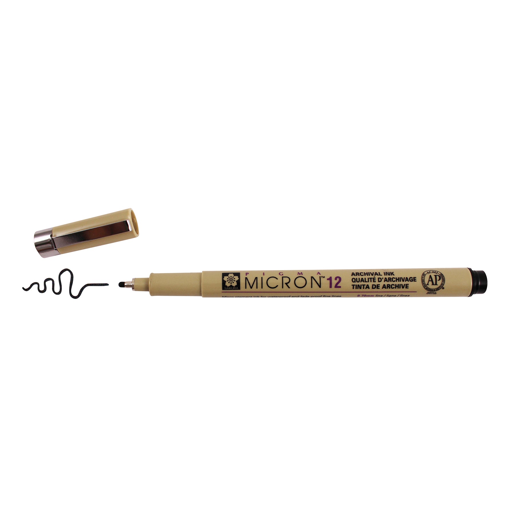 Pigma Micron Pen, Black, 0.70mm Size 12