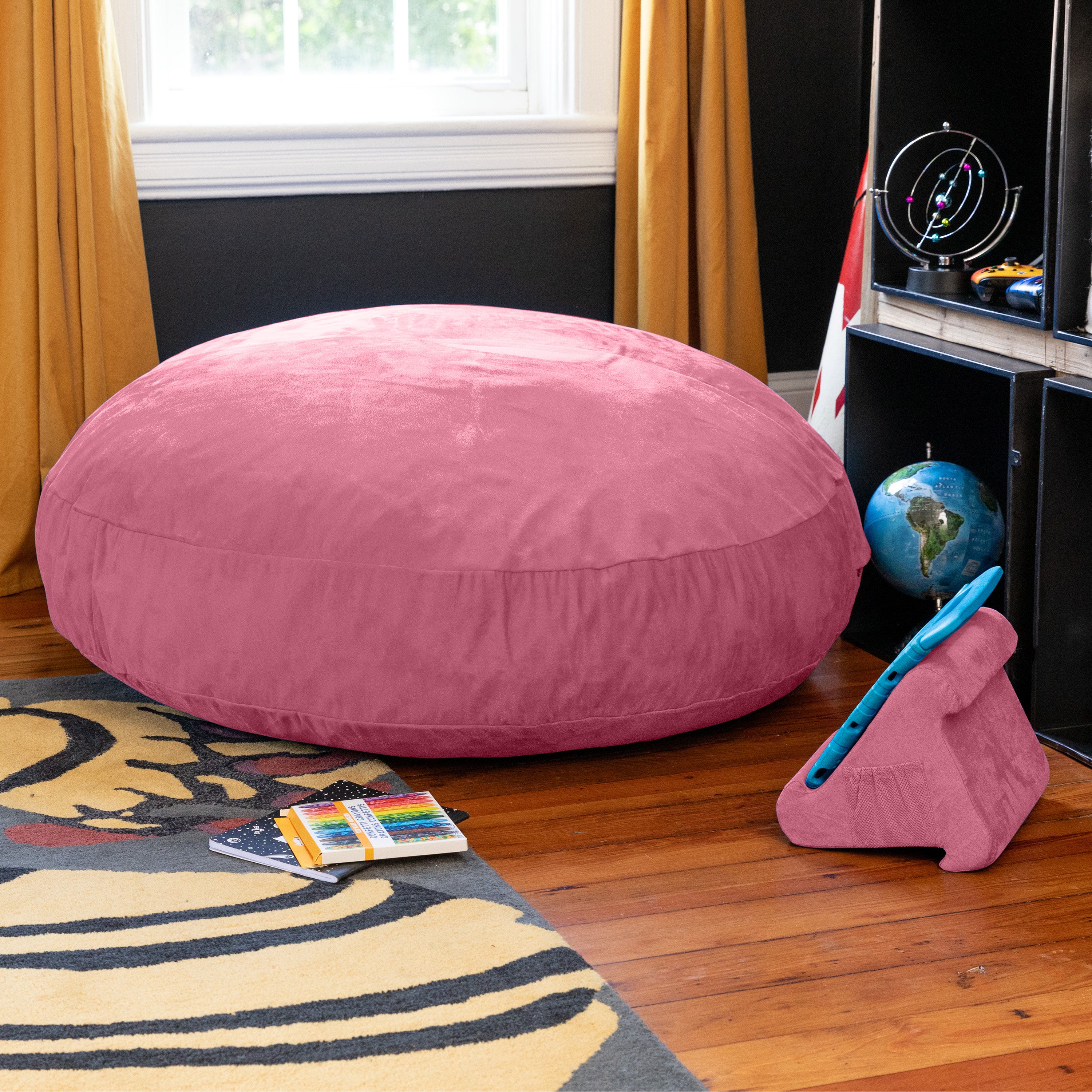 Jaxx Cocoon 4 Foot Bean Bag Chair and Crash Pad, Pink