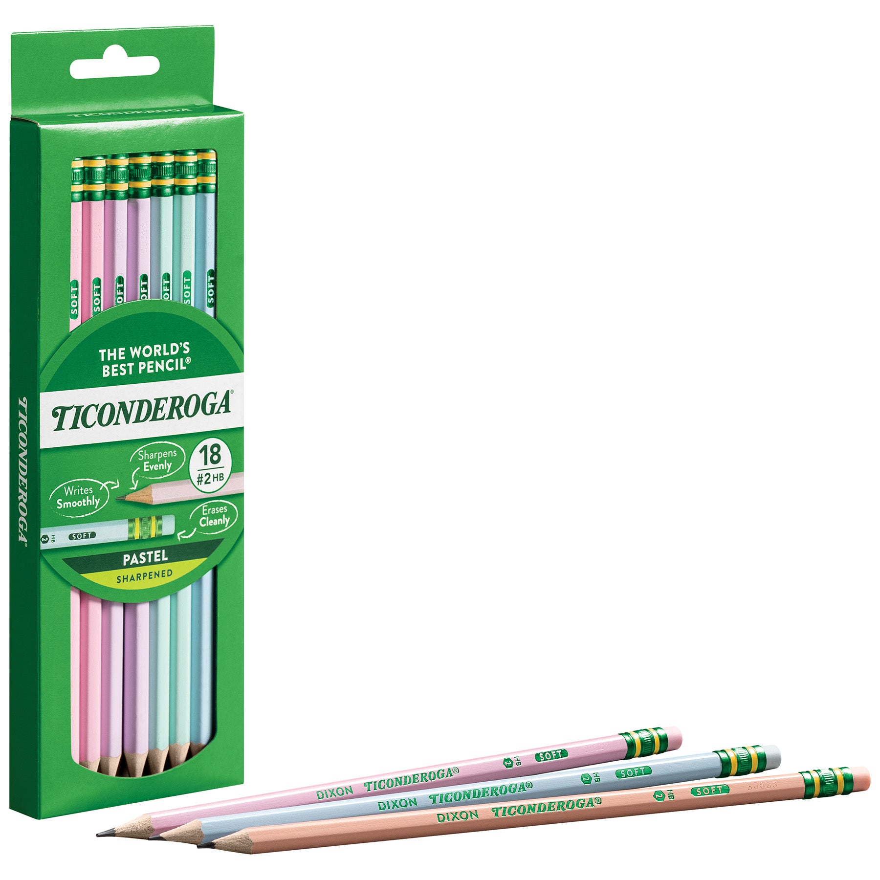 Wooden Pencil Pastel, Sharpened, Pack of 18