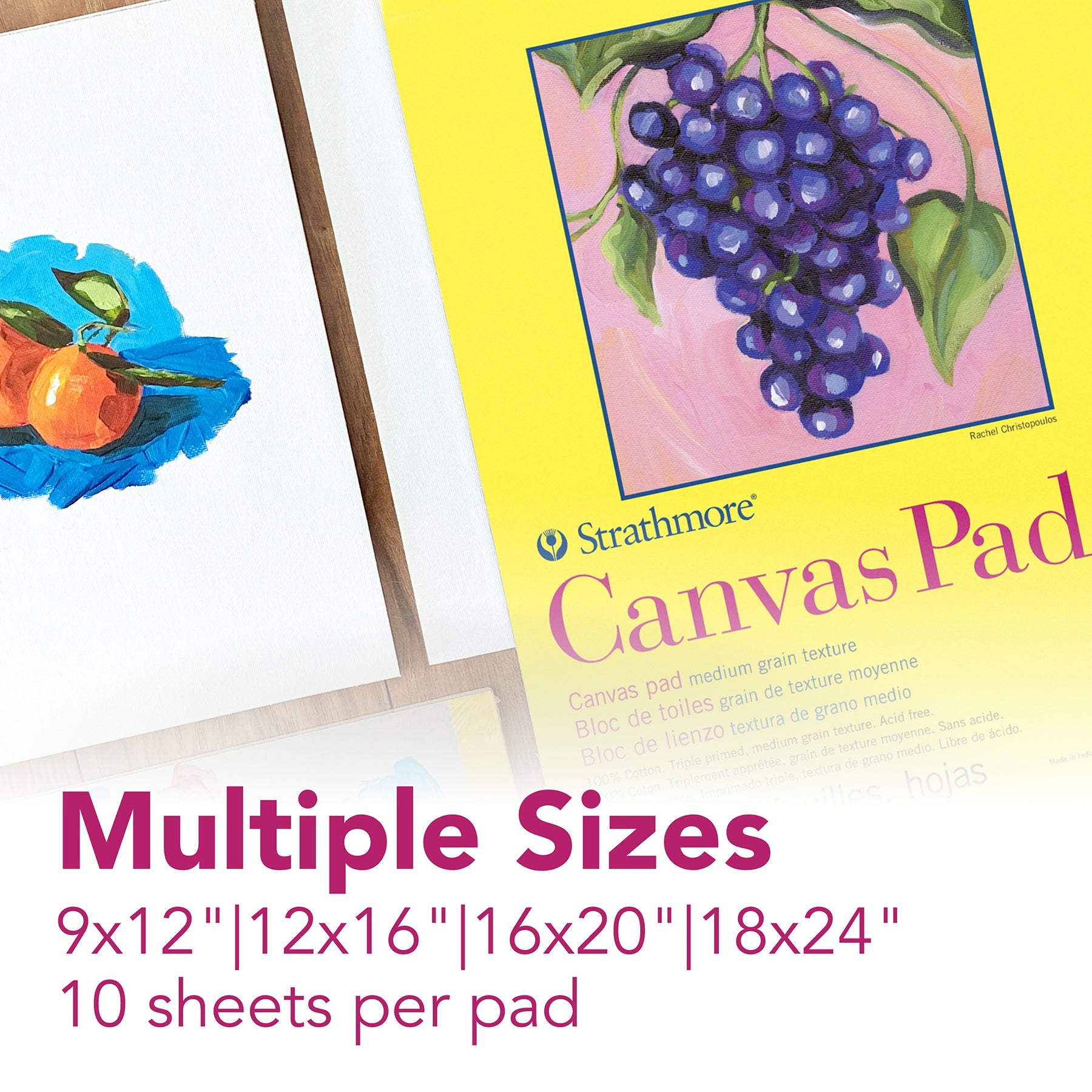 300 Series Canvas Pad, Tape Binding, 10 Sheet, 16x20 inch, 1 Count