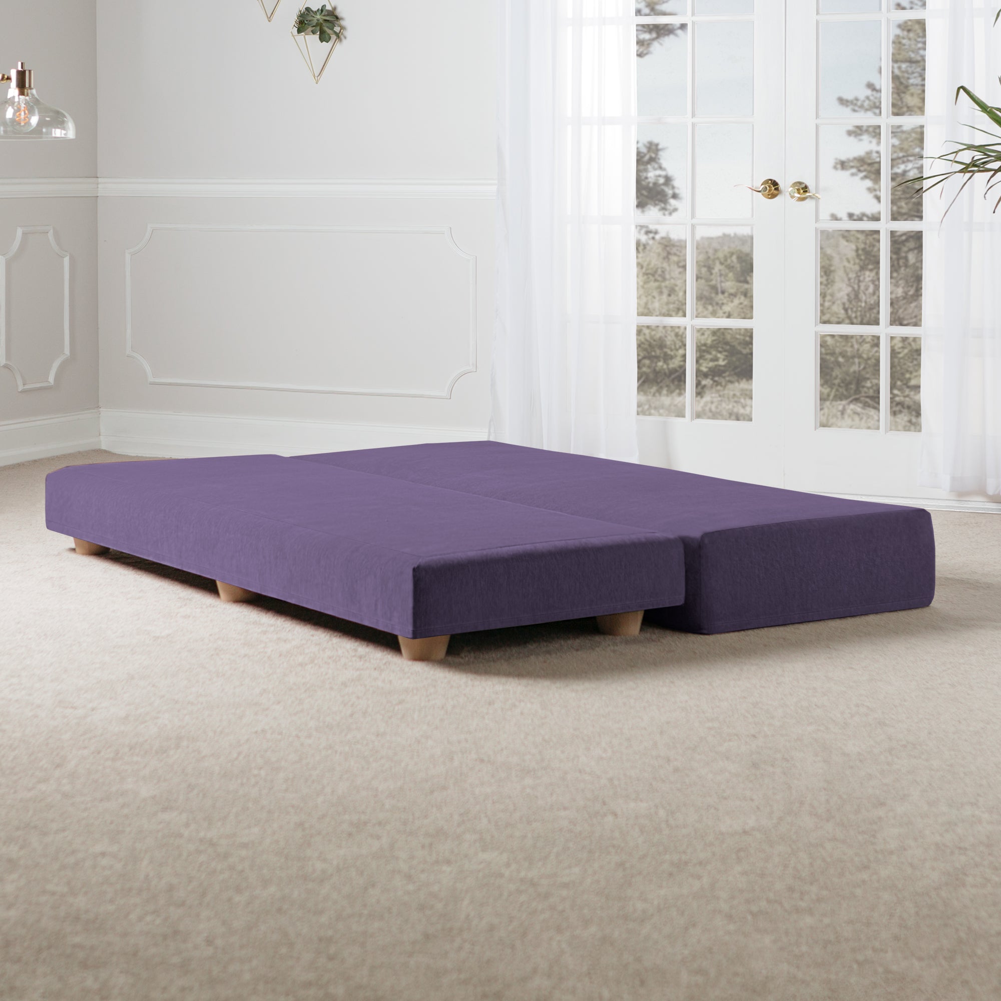 Jaxx Alon Daybed/Fold-Out Sleeper, Queen-Size Mattress - Premium Chenille, Plum