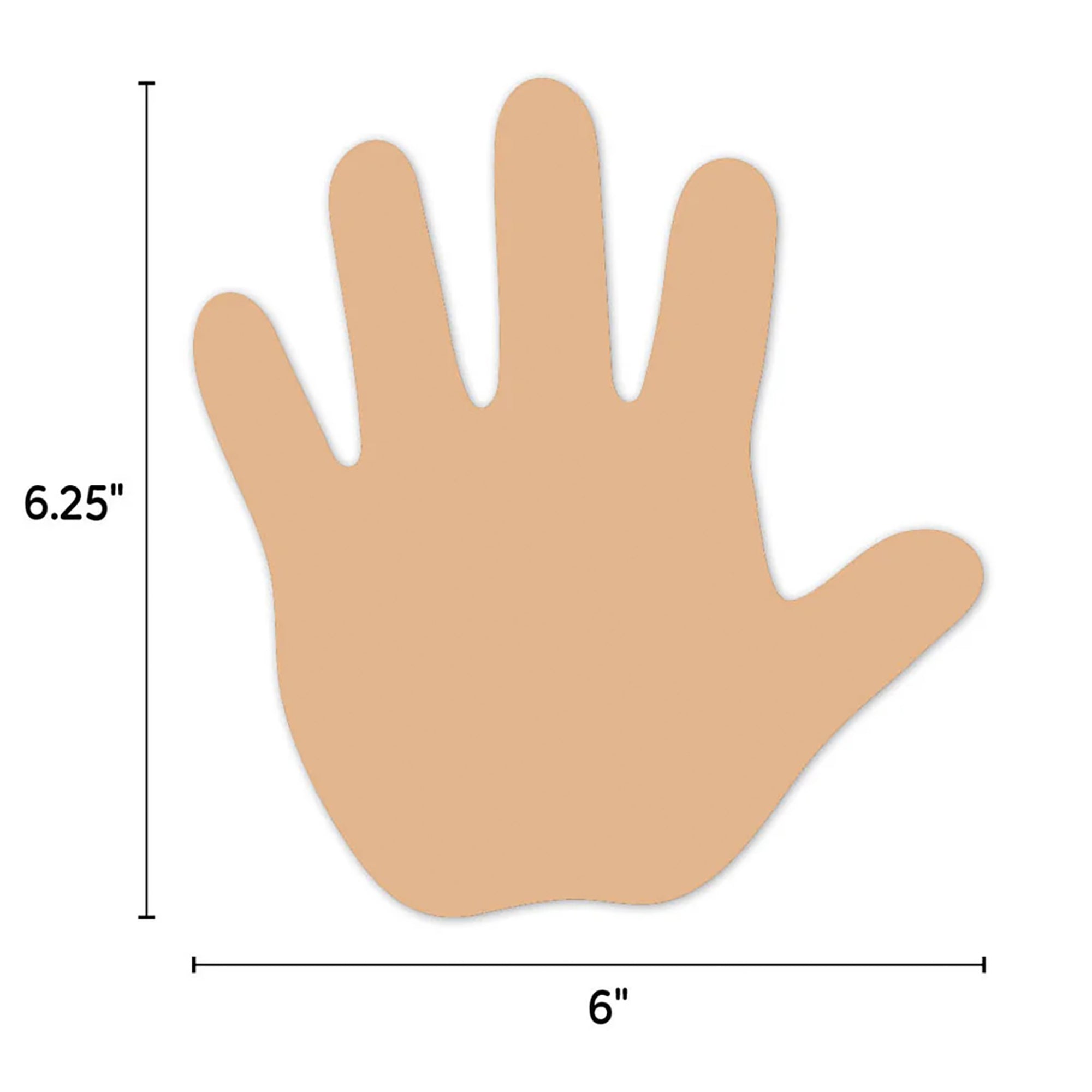 Multicultural Hands 6" Designer Cut-Outs, Pack of 36