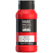 LQ BASICS Acrylic Fluid 118ml Bottle -  Fluorescent Red