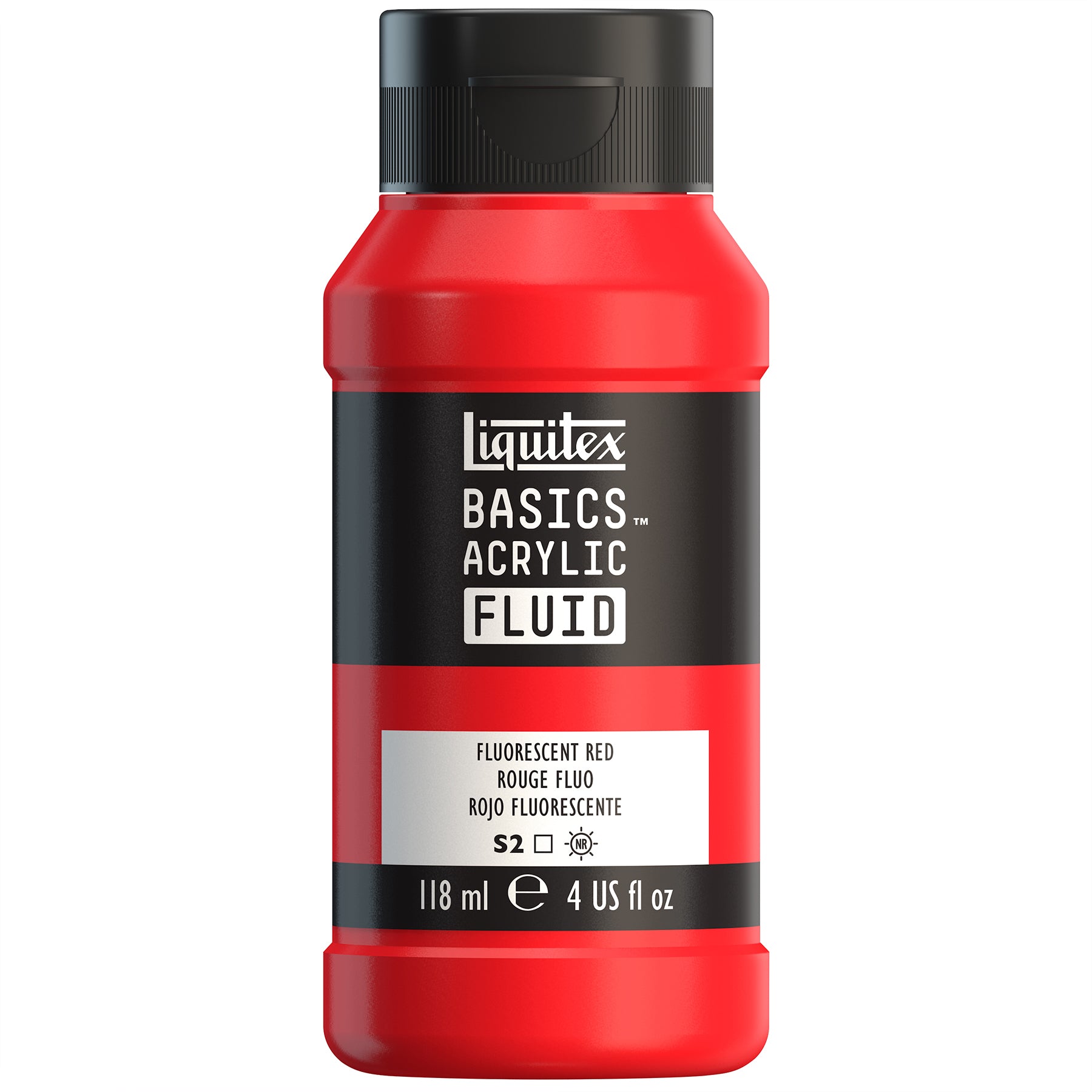 LQ BASICS Acrylic Fluid 118ml Bottle -  Fluorescent Red