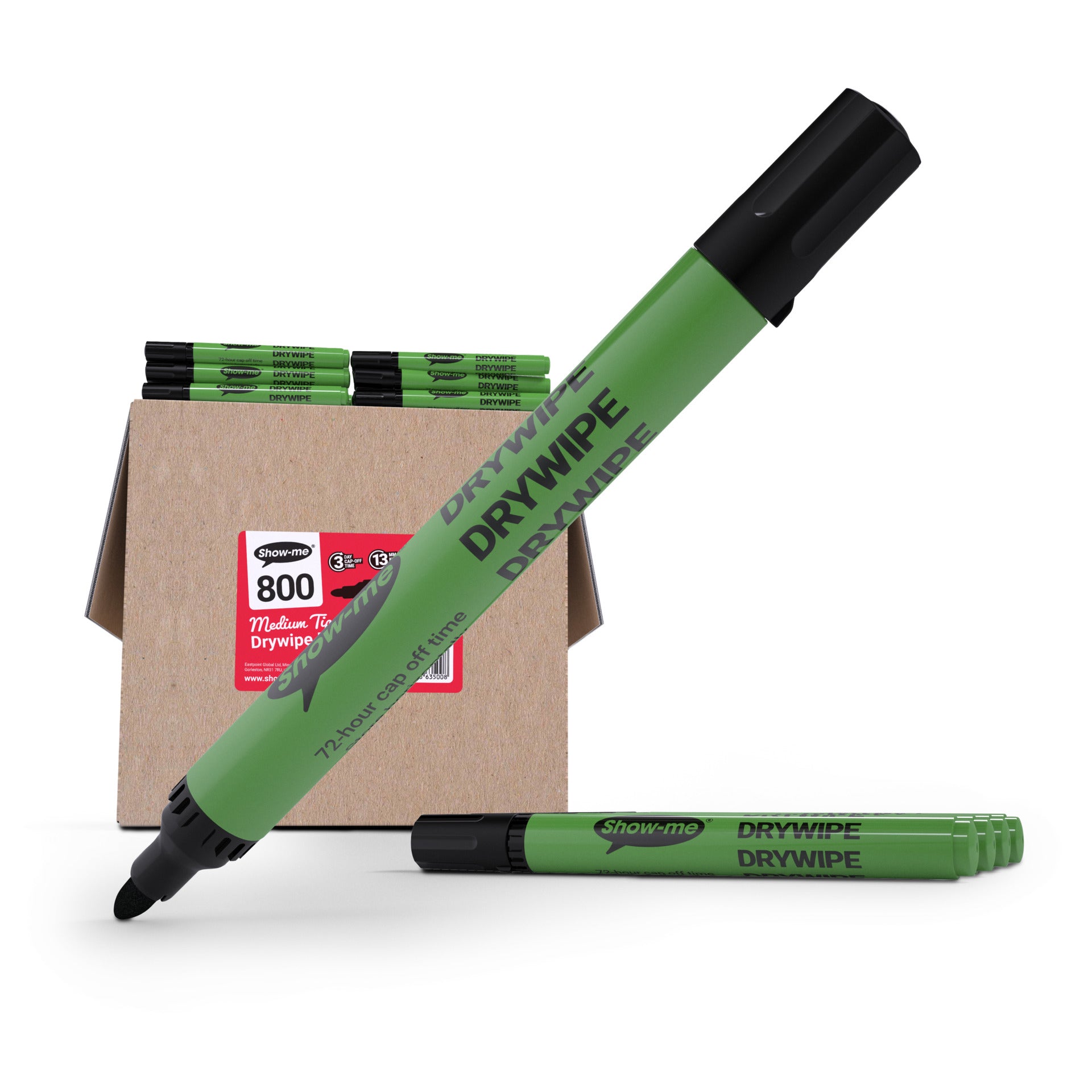 Medium Tip Slim Barrel Dry Erase Markers, Black, Extra Large Bulk Box of 800