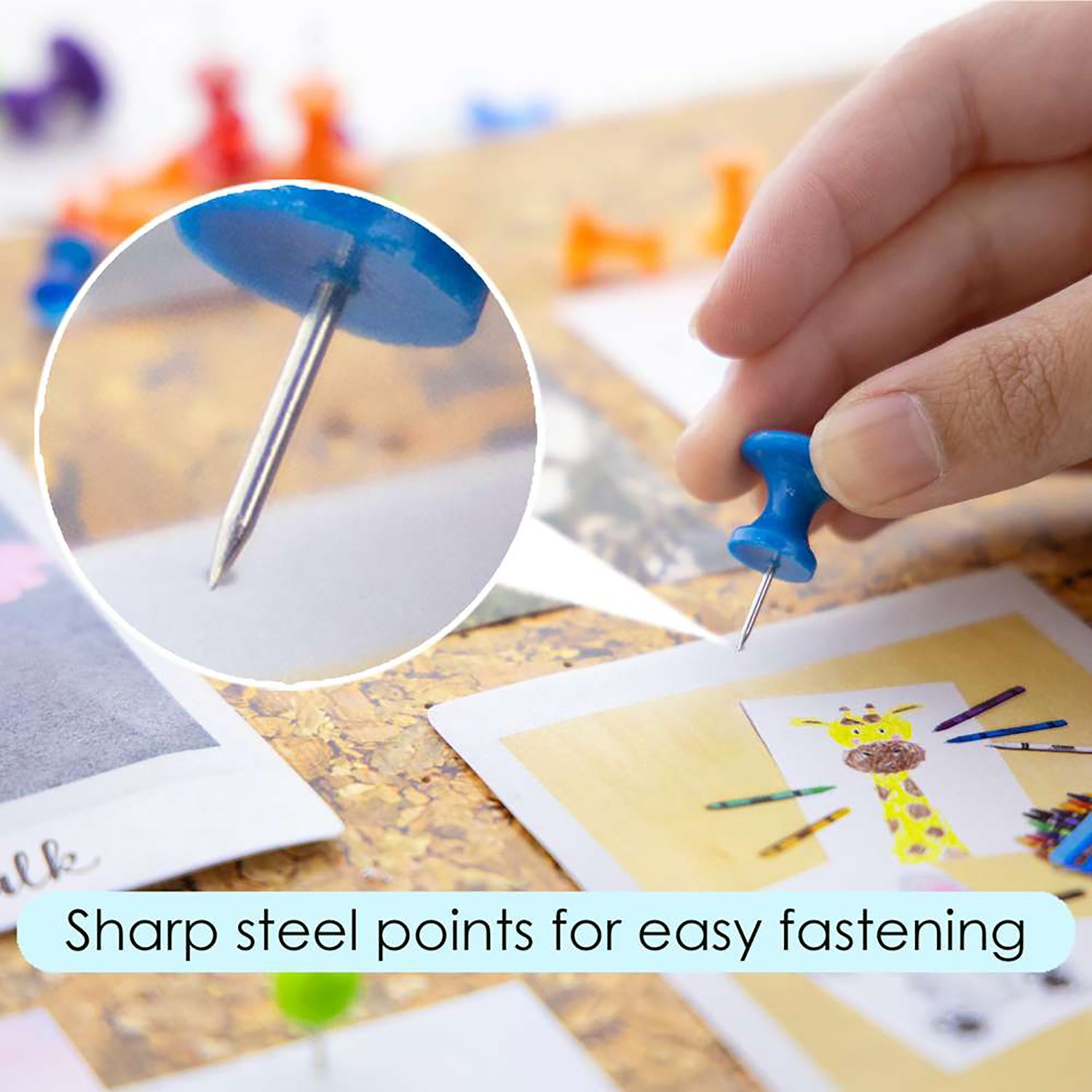 Jumbo Push Pins, Assorted Color, Pack of 25