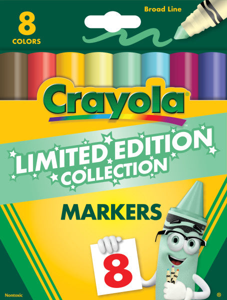 Crayola Limited Edition Colors Broad Line Markers, 8 Ct, School Supplies, Coloring Supplies, Gifts for Kids Ages 3+