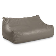 Atrium Collection Lozia Loveseat - Large Foam Bean Bag Sofa for Home Theaters, Offices, Schools, Reception & Waiting Rooms - Faux-Leather - Gun Metal