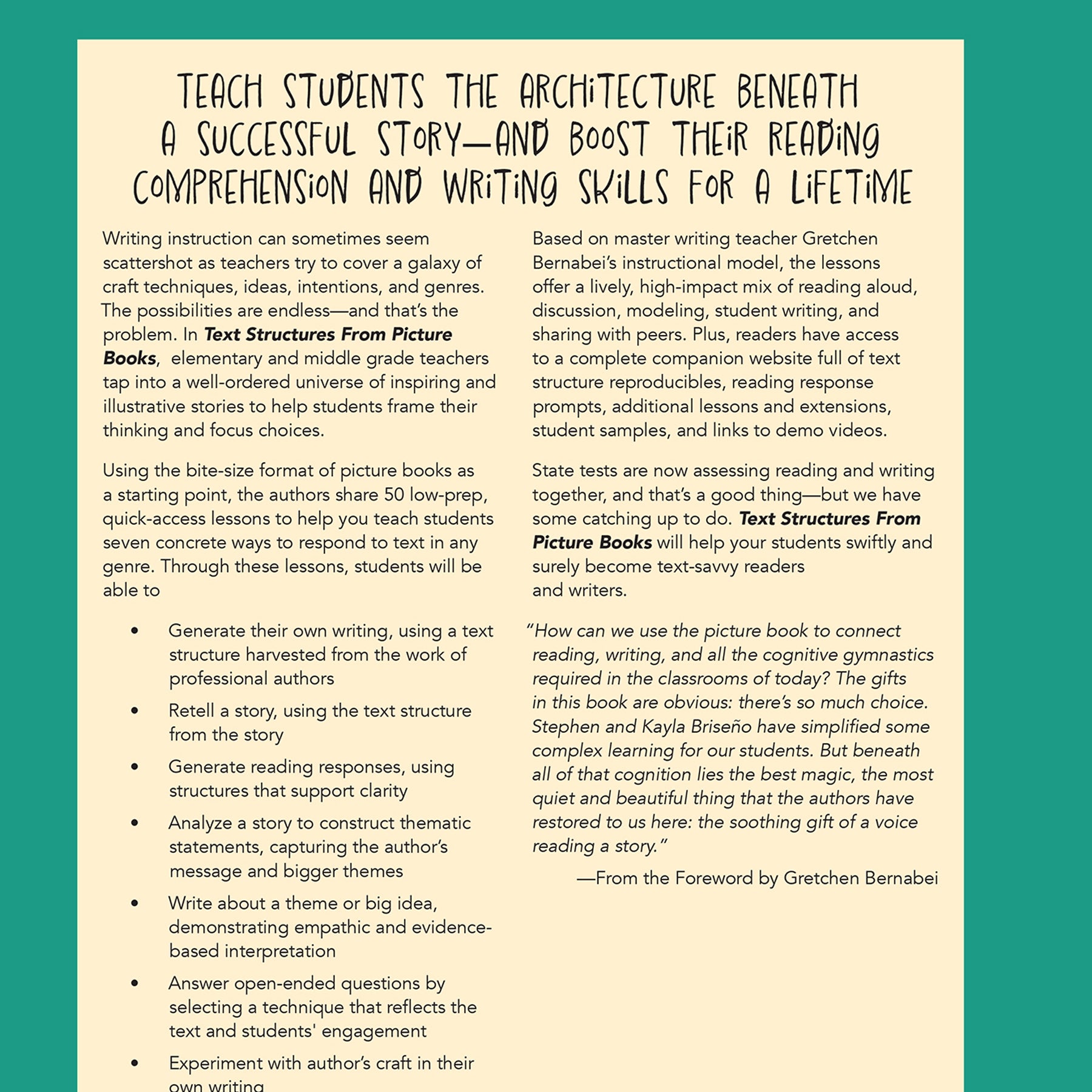 Text Structures From Picture Books [Grades 2-8]