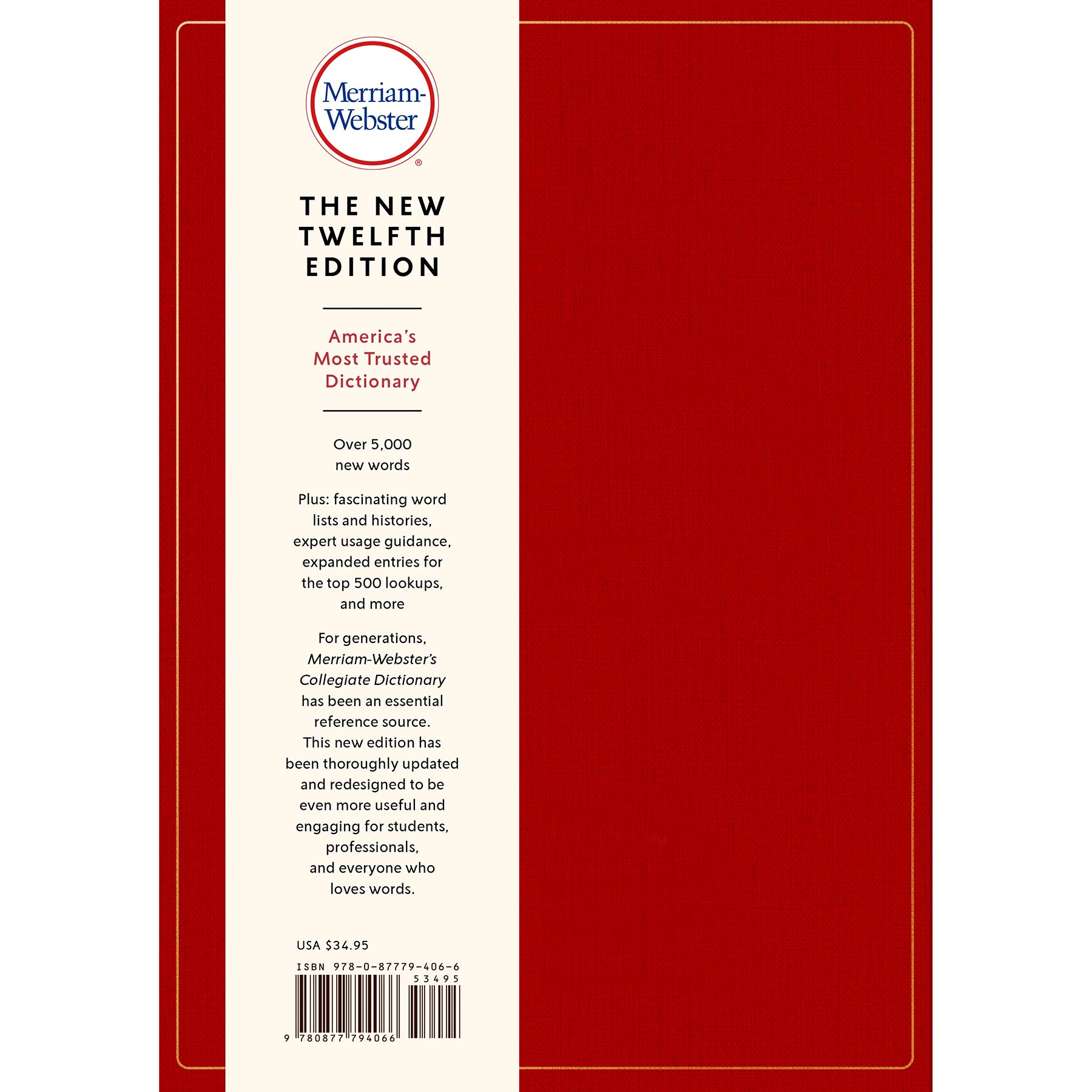 Collegiate Dictionary, 12th Edition, Hardcover (2025)