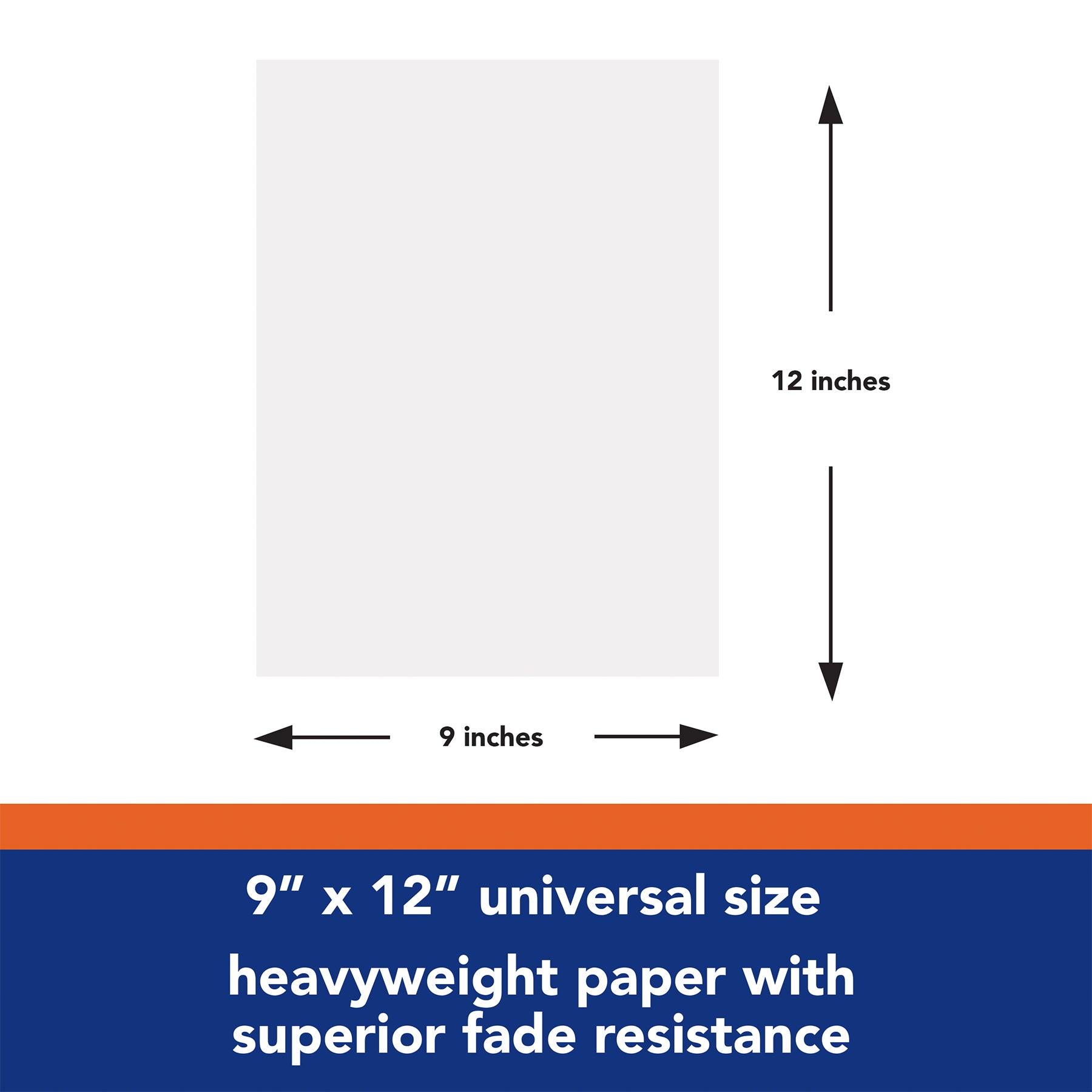 Construction Paper, Heavyweight, White, 9" x 12", 50 Sheets
