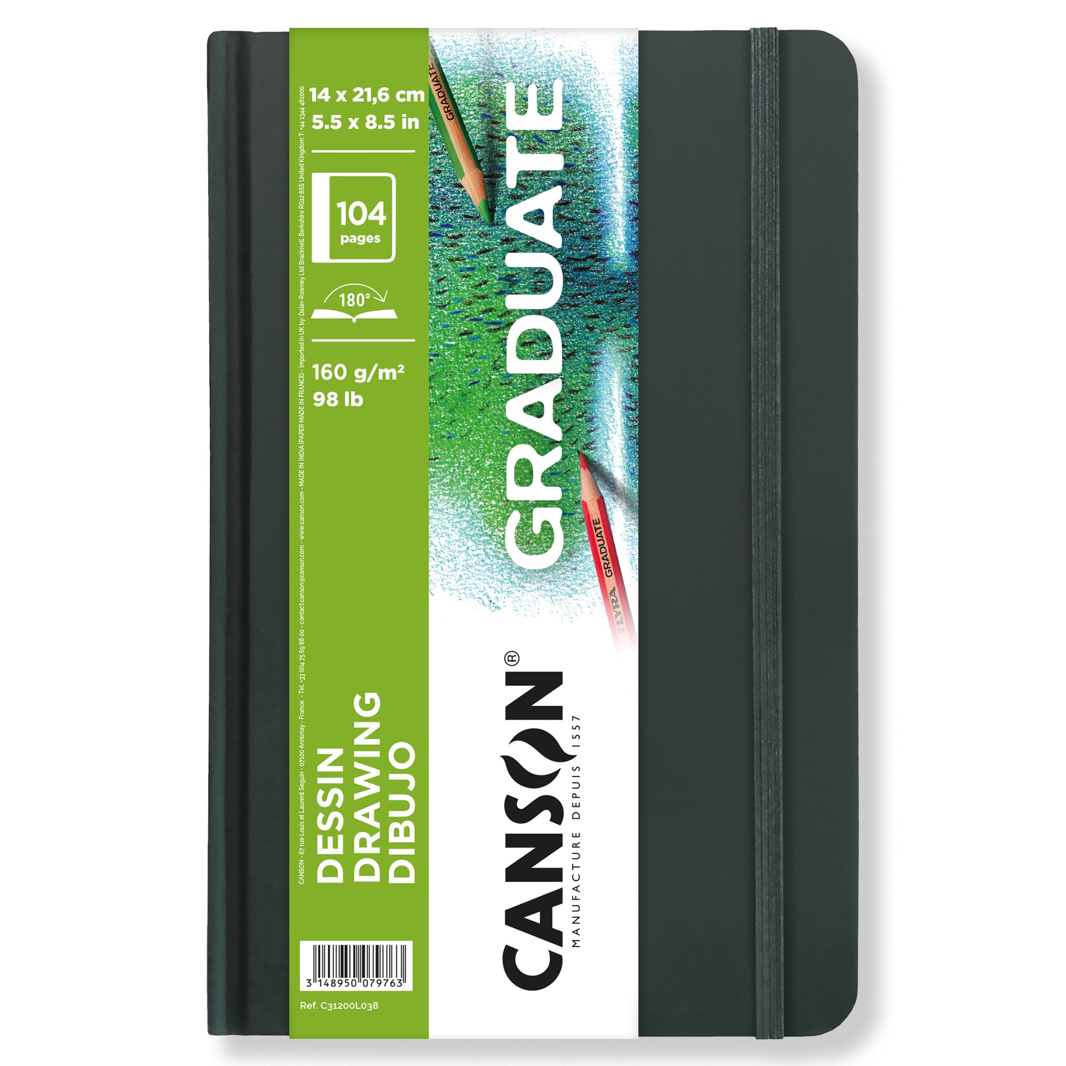 Graduate Drawing Art Book, Hard Cover Binding, 52 Sheet, 5.5x8.5 inch, 1 Count