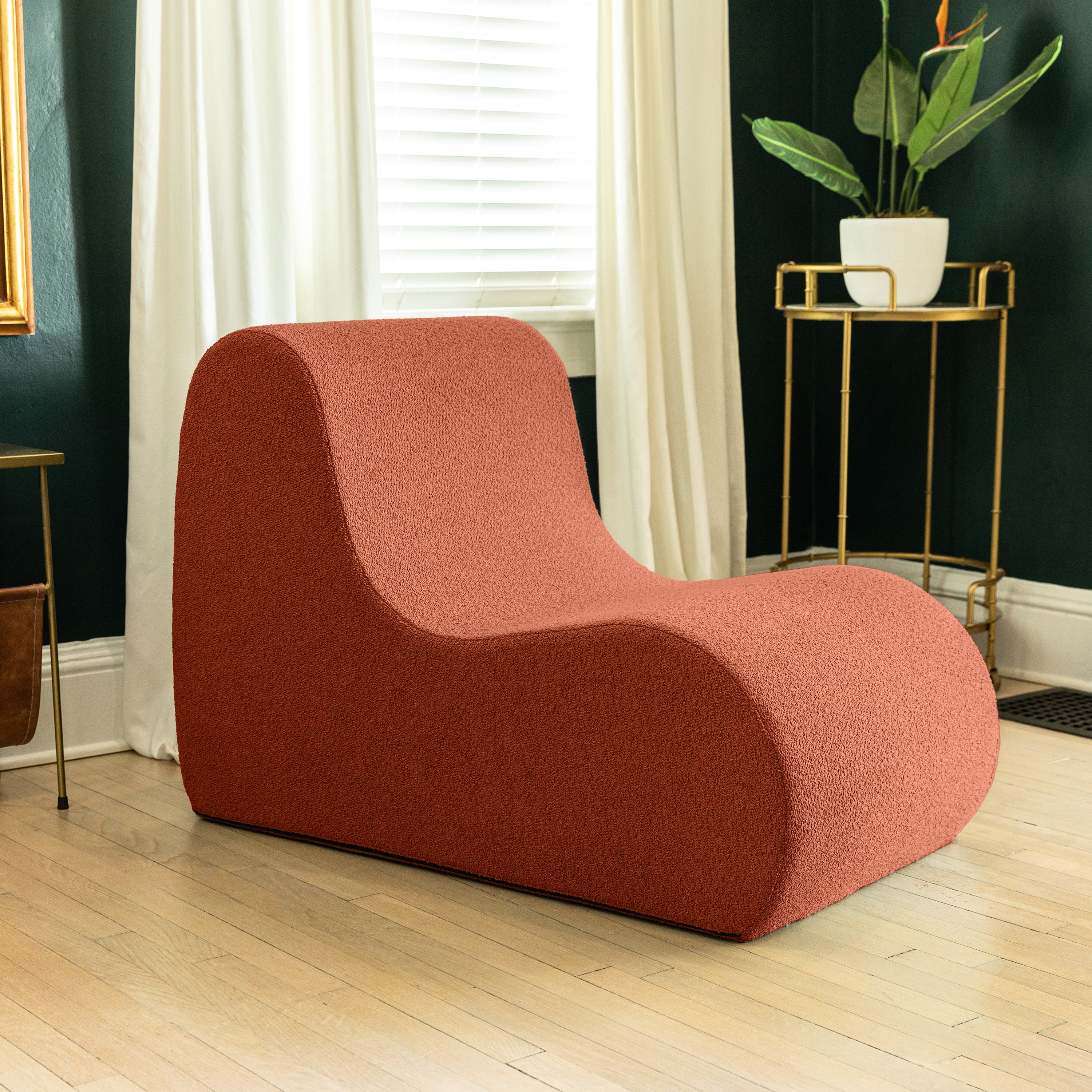 Jaxx Uptown Modern Armless Accent Chair, Boucle Terra Cotta