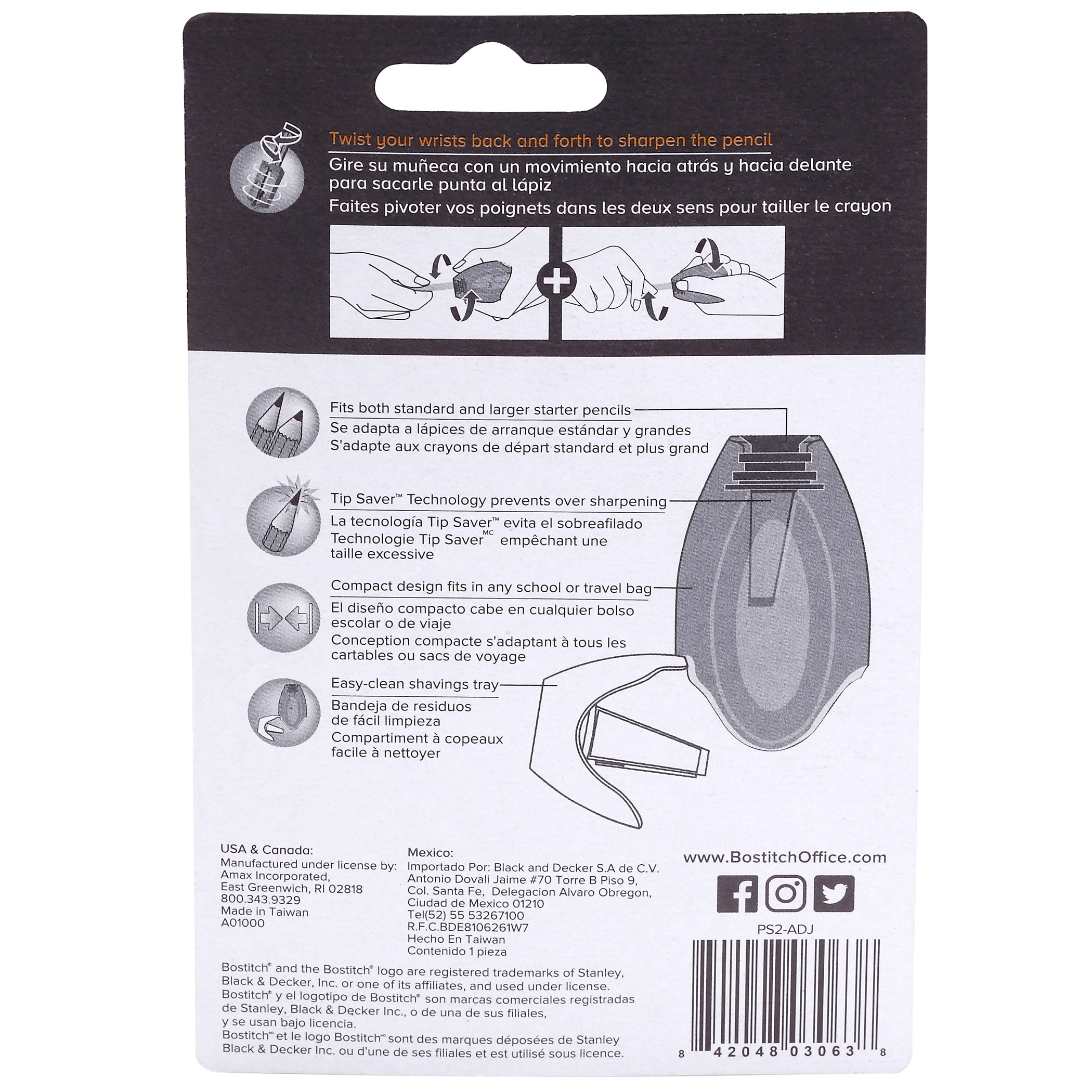 Twist-n-Sharp™ Duo Pencil Sharpener, Assorted Colors