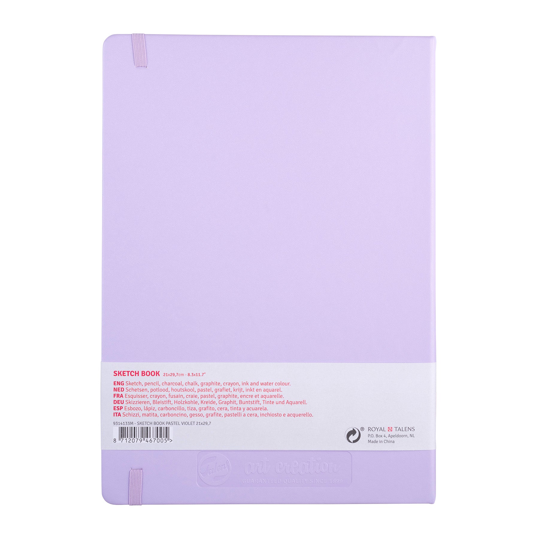 Sketchbook, 80 Sheets, 90lbs, Pastel Violet Cover, 8.3" x 11.7" (A4)