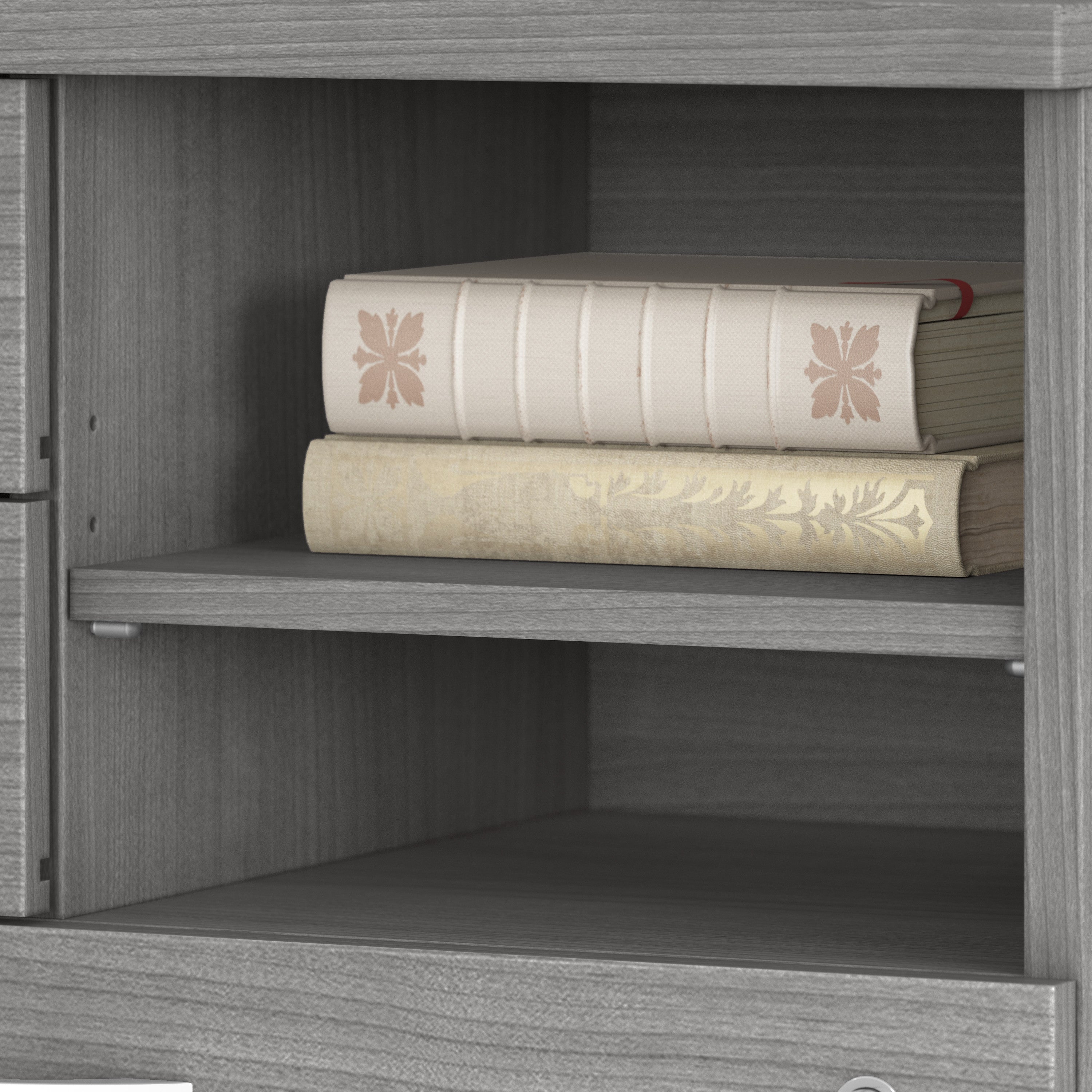 Bush Business Furniture Studio C Office Storage Cabinet with Drawers and Shelves in Platinum Gray - 29.72" Width x 16.93" Depth x 25.98" Height