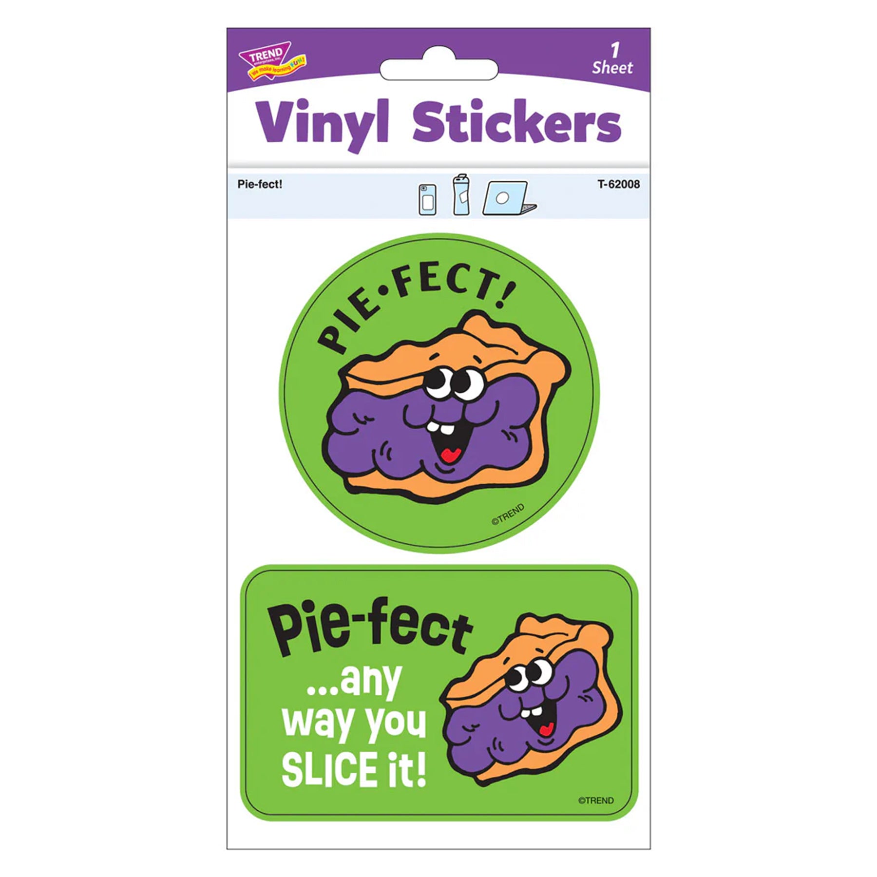 Pie-fect! Vinyl Stickers, Pack of 2