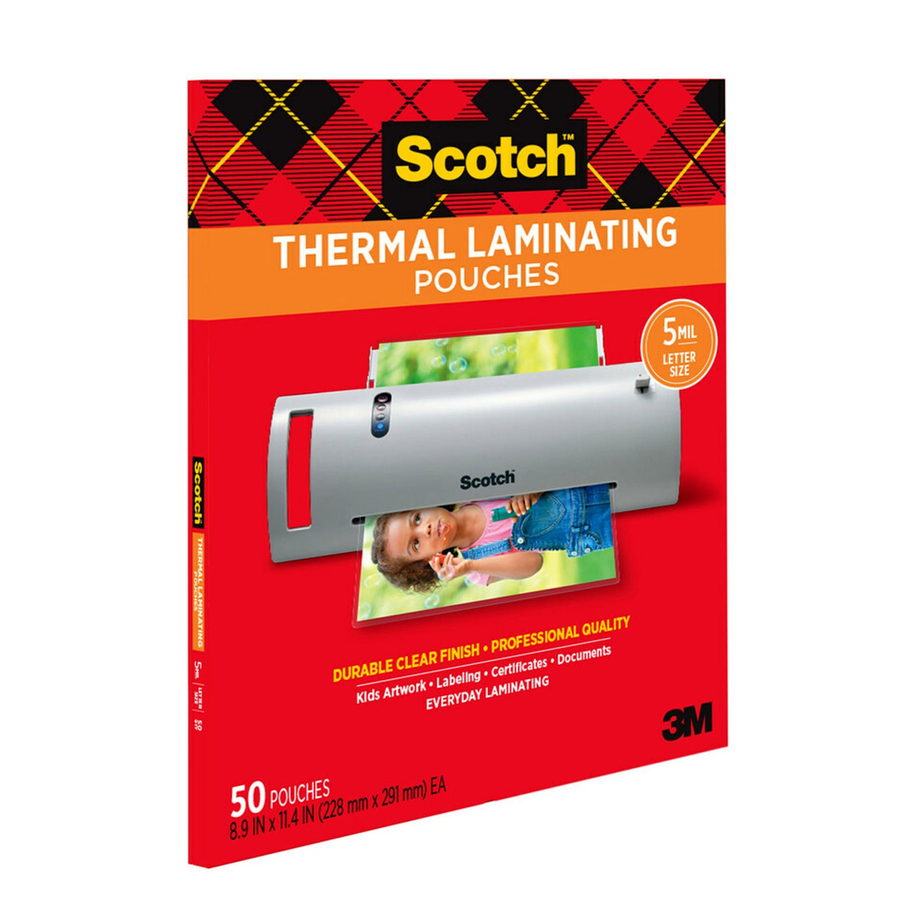 Thermal Laminating Pouches, 5 mil Size, Pack of 50