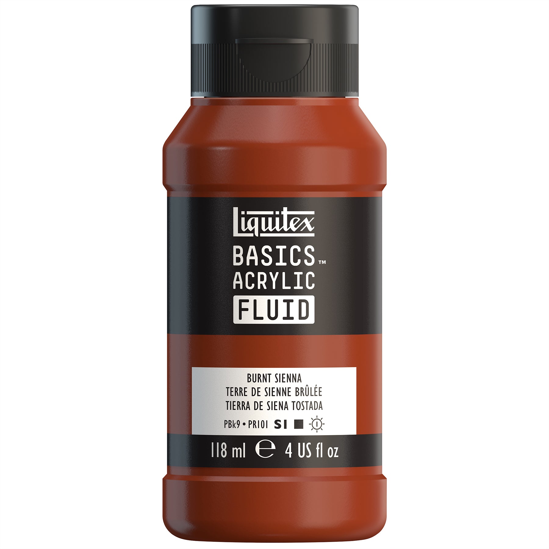 LQ BASICS Acrylic Fluid 118ml Bottle -  Burnt Sienna