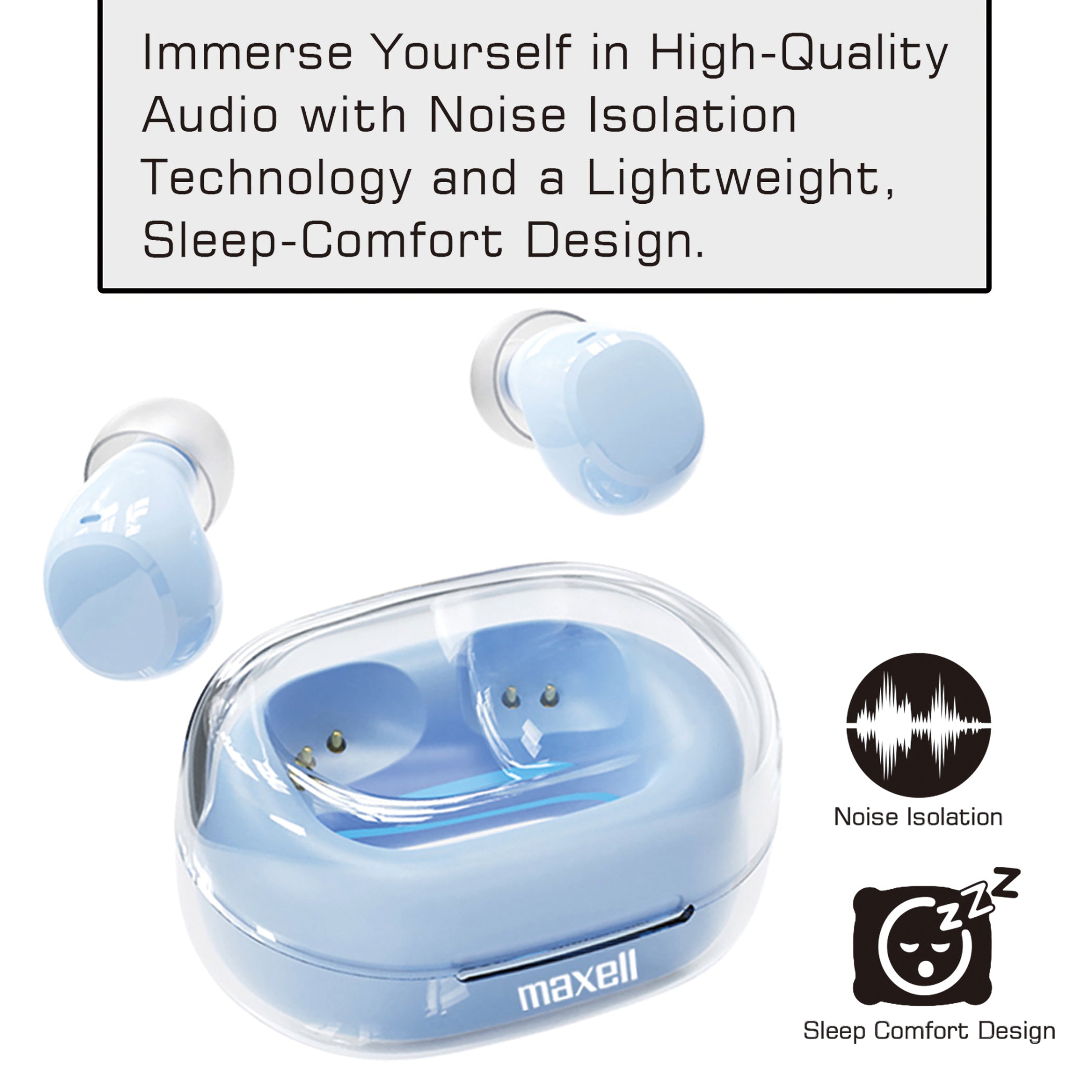 Tune Out True Wireless Comfort Earbuds, Blue