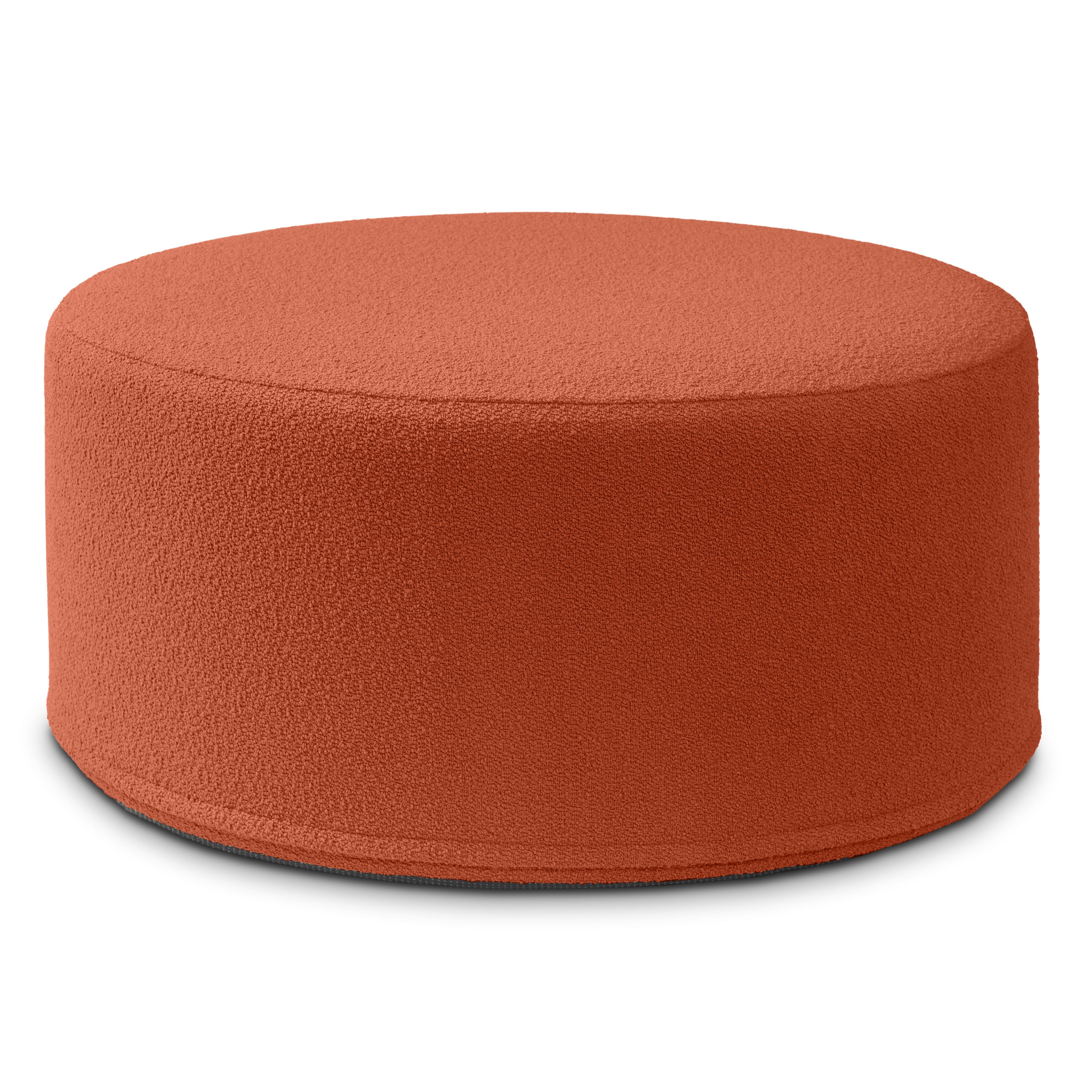 Jaxx Candler Round Couch Ottoman – Oversized Giant Coffee Table Ottoman - Versatile Firm Foam Construction - Kid Safe with Removable Cover, 36”, Luxe Boucle, Boucle Terra Cotta