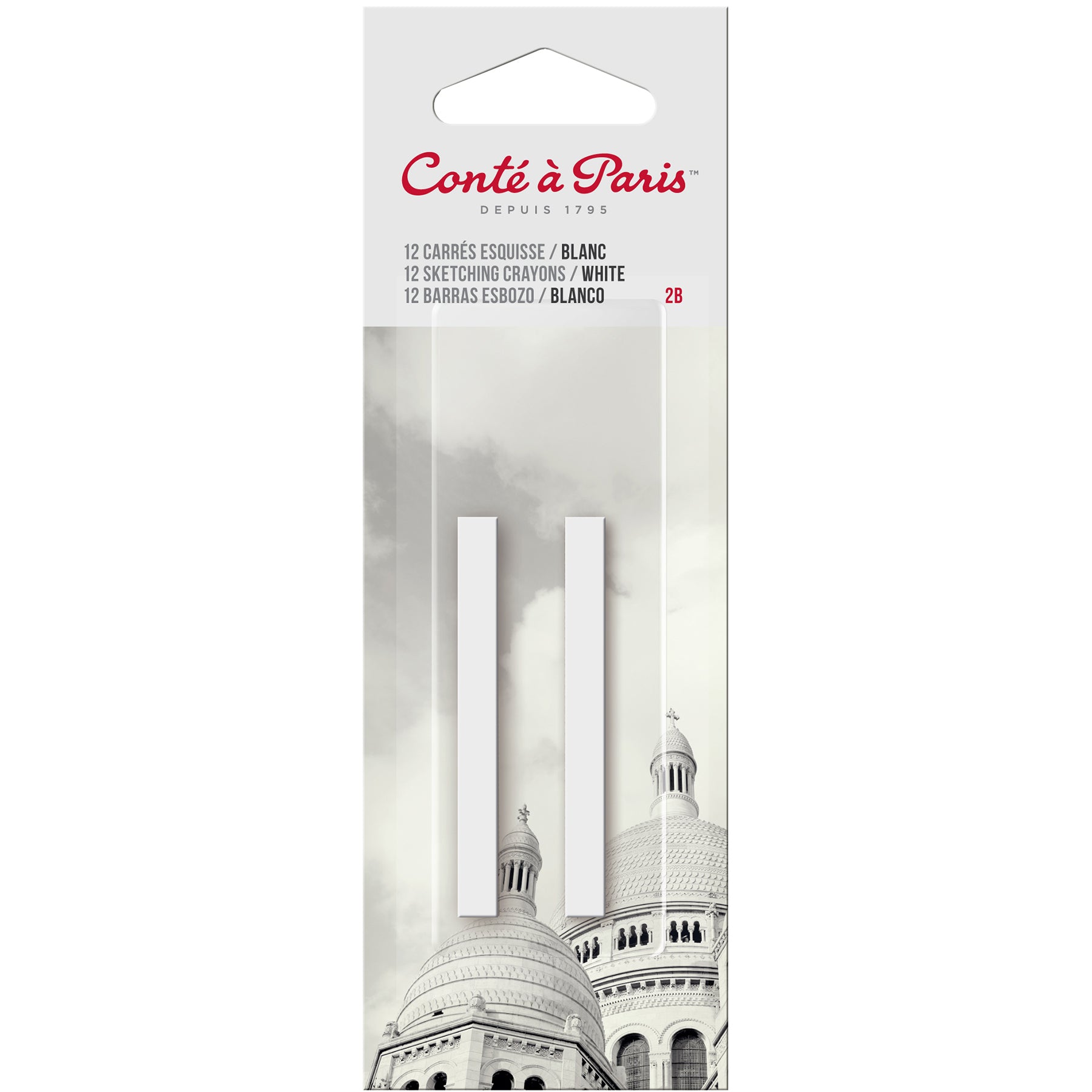 Carrés Esquisse Sketching Crayons, White 2B (2456 / 2B), Pack of 2