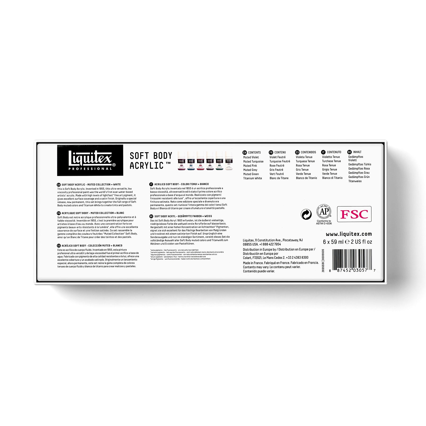 Soft Body - 6 x 59ml Set - Muted Collection + White