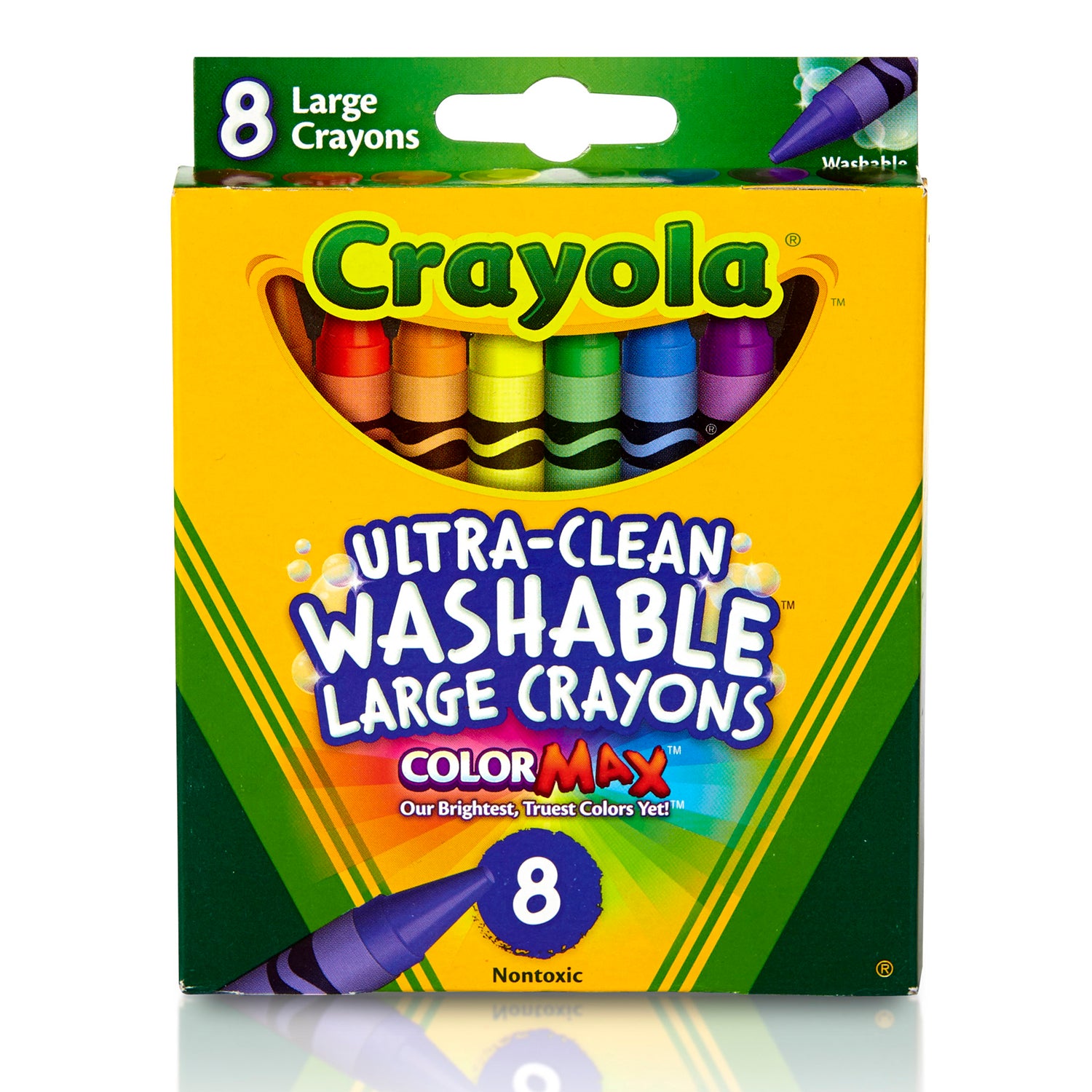 Ultra-Clean Washable Crayons, Large Size, 8 Colors