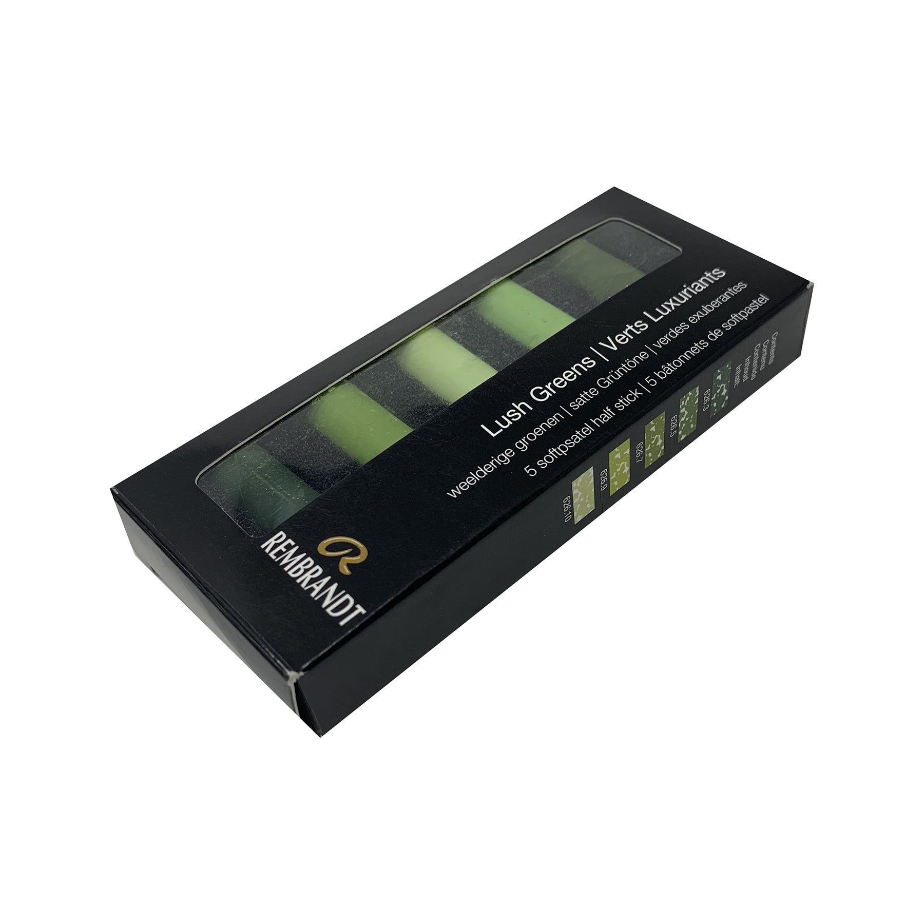 Soft Pastels Micro Sets, 5 Half Sticks, Lush Greens