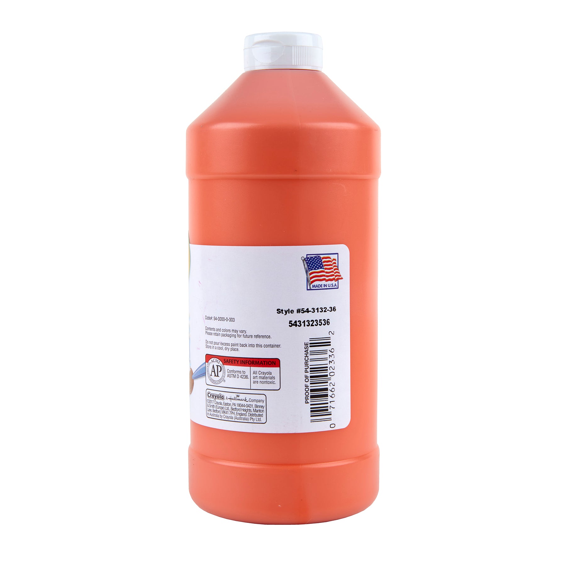 Artista II Washable Tempera Paint, 32 oz, Orange